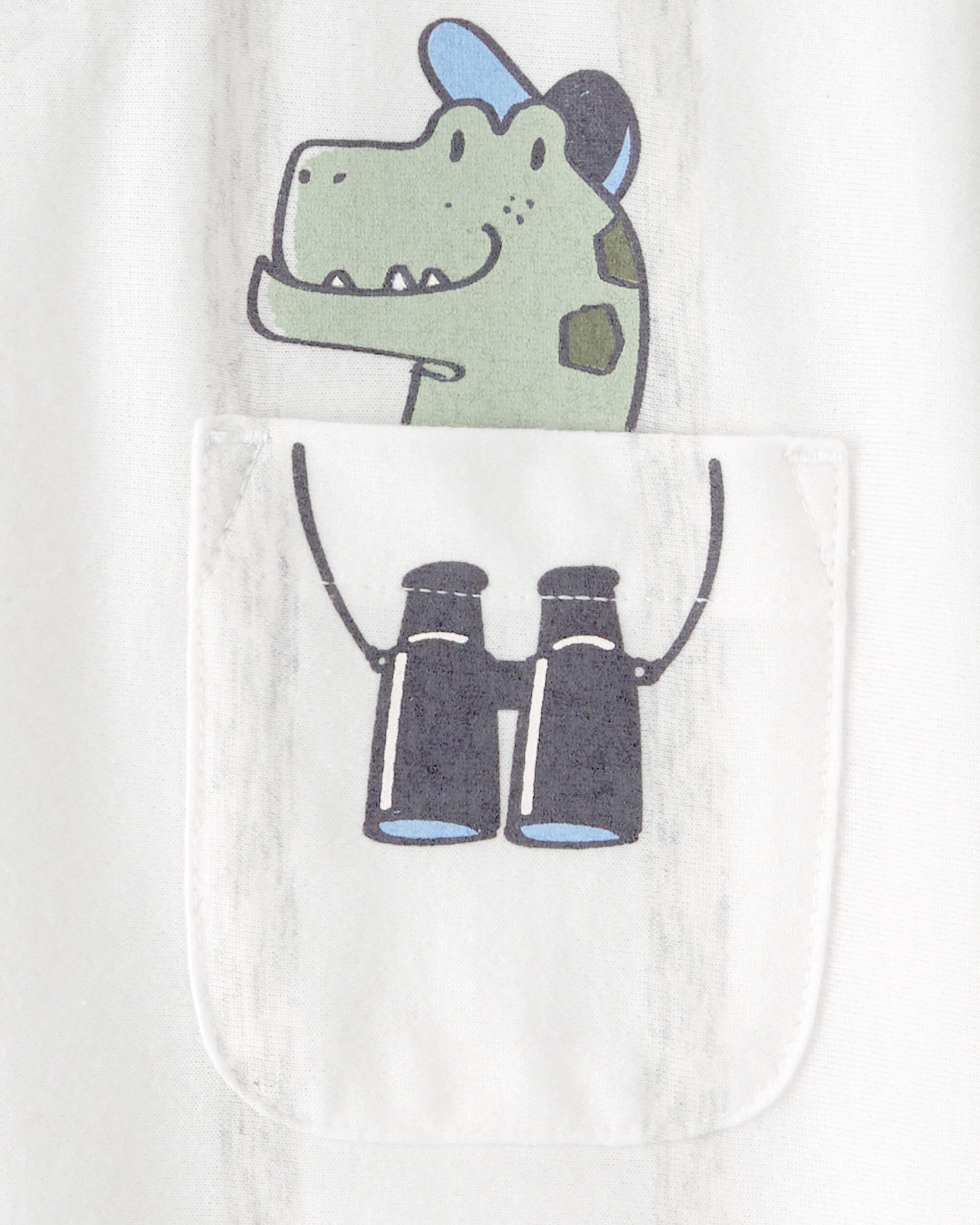 Toddler Boy Dinosaur Graphic Tee - White