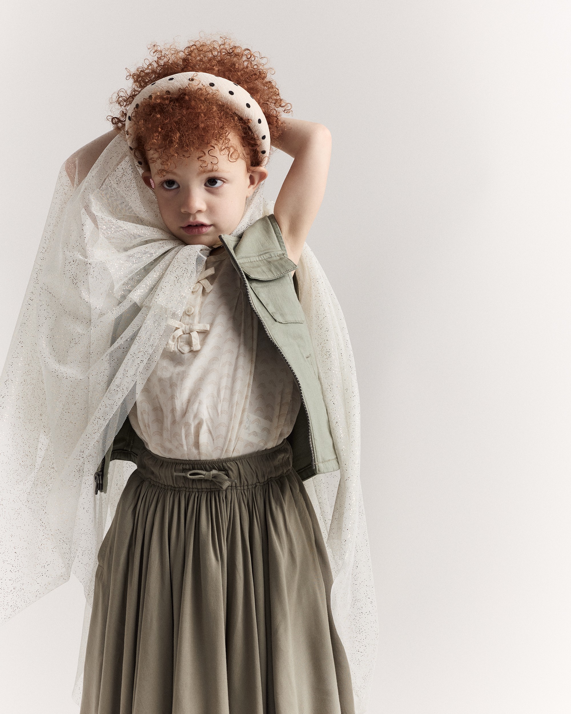 Toddler Girl Confetti Dress Up Cape - Cream/Gold