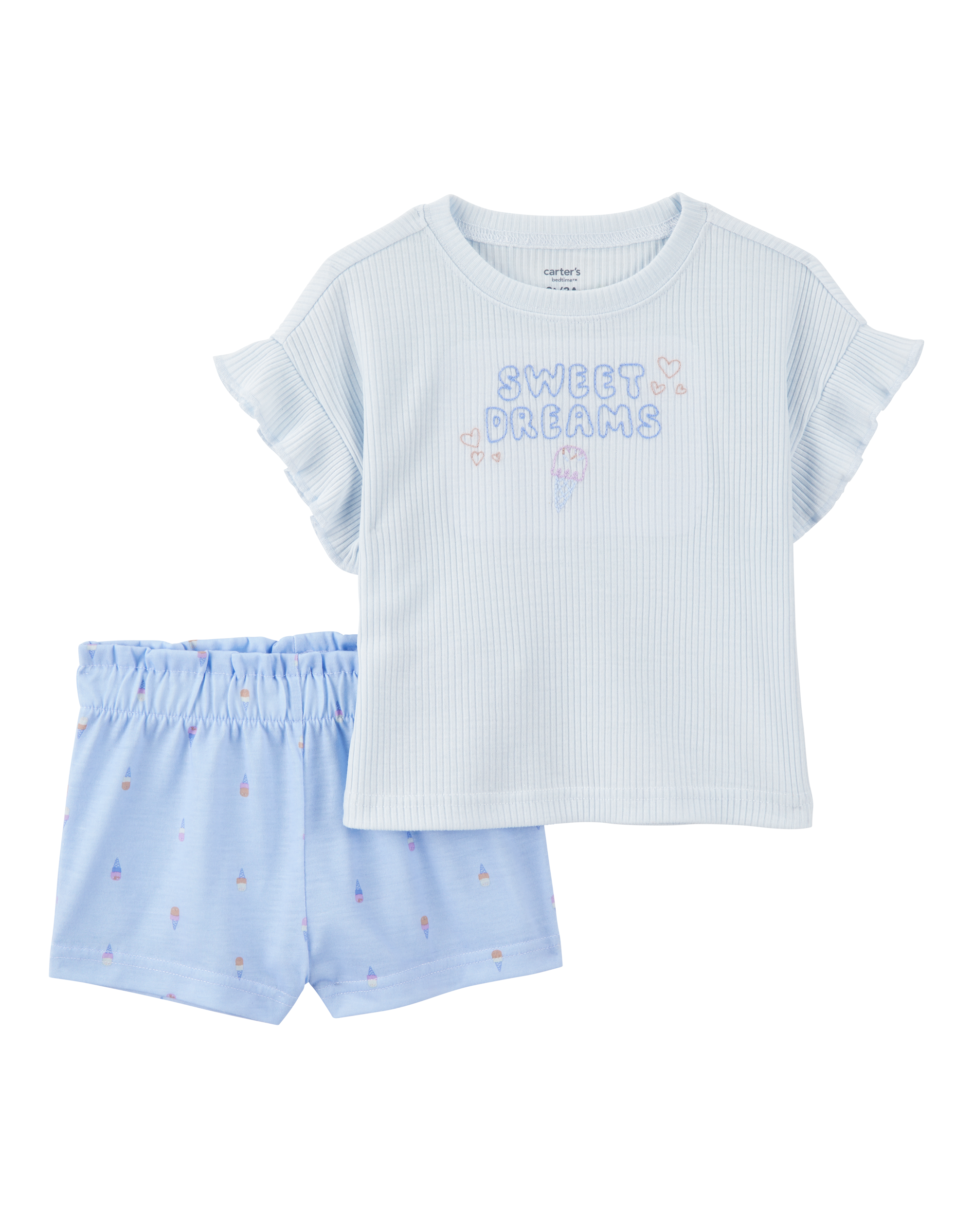 Toddler Ice Cream Print Loose Fit 2-Piece Pyjamas - Blue