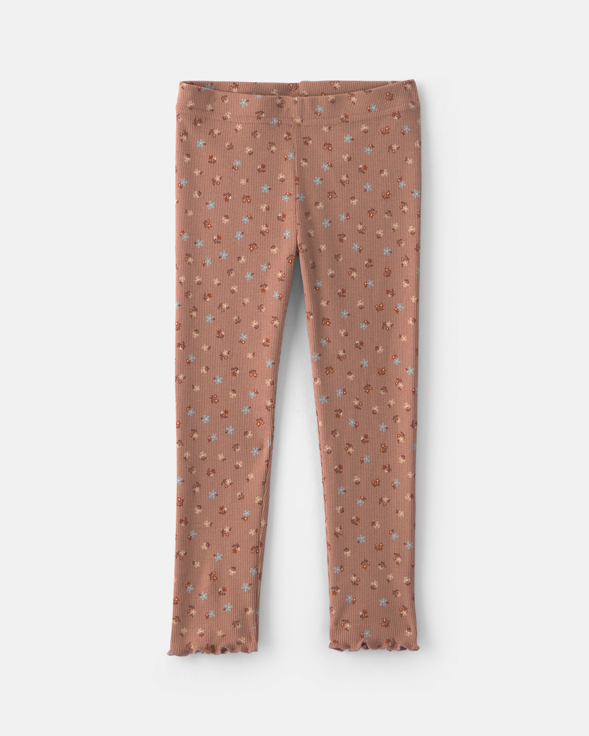 Toddler Girl 2-Piece Floral Fleece Sweatshirt & Pant Set - Brown