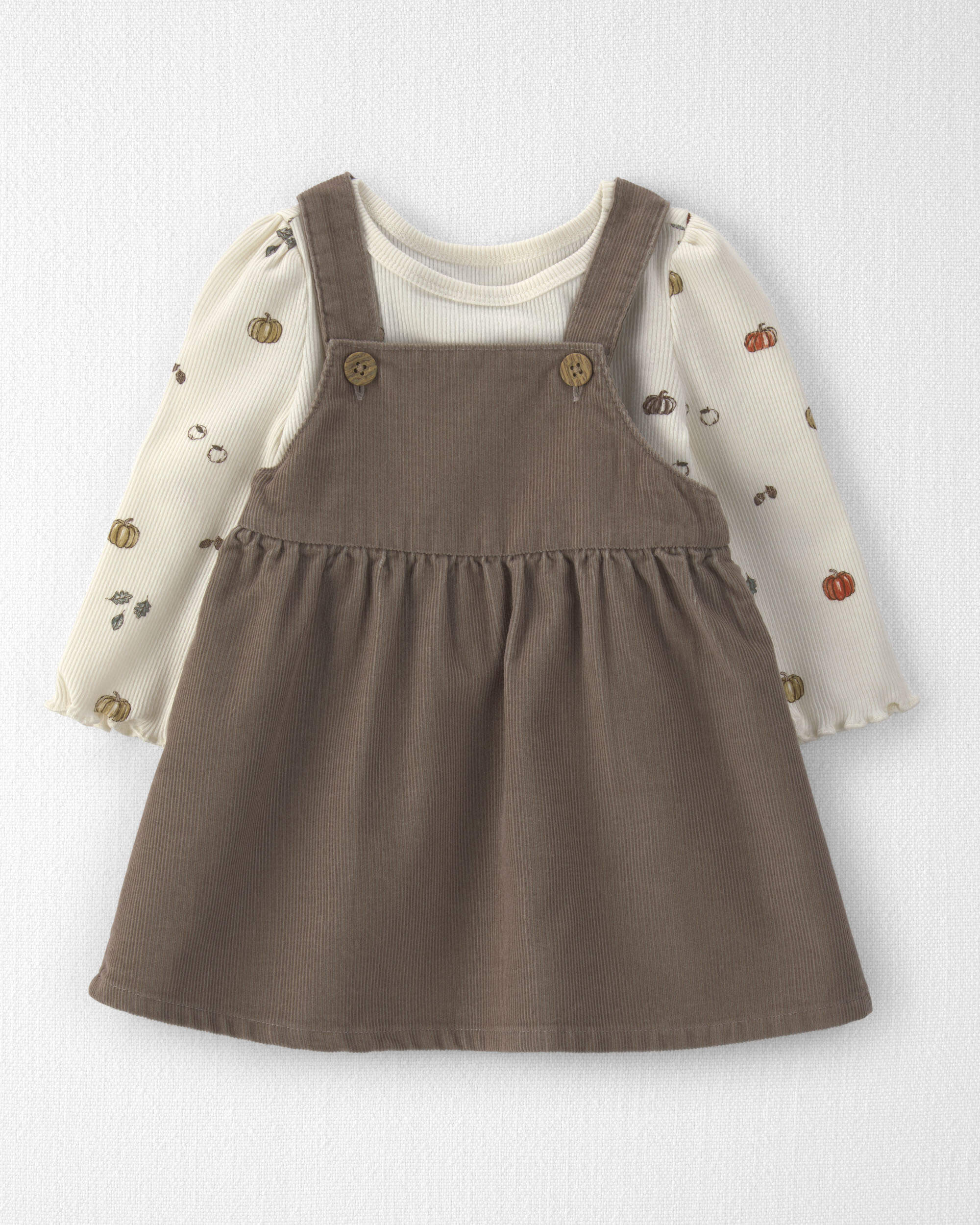 Baby Girl 2-Piece Organic Cotton Corduroy Jumper Set