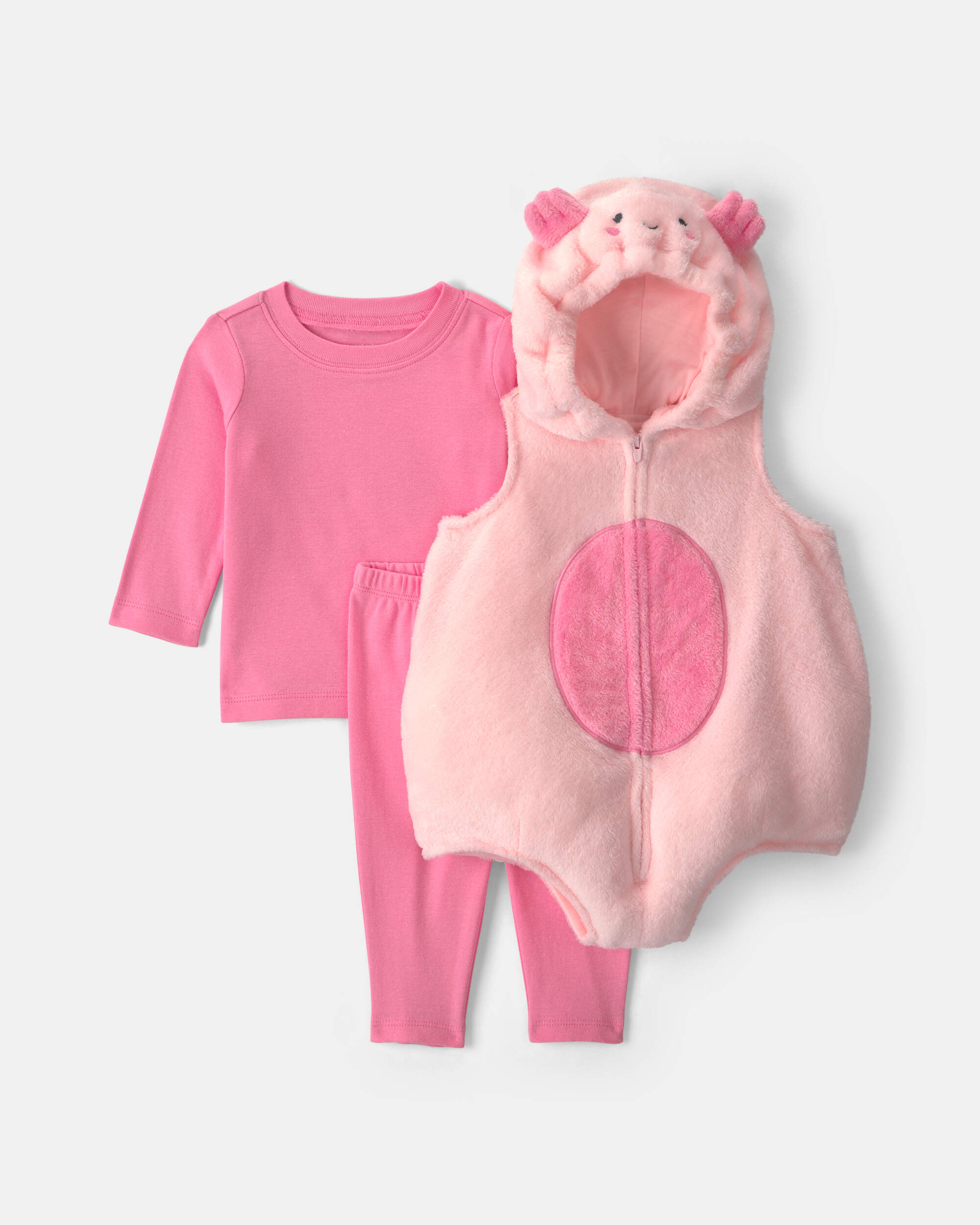 Baby Girl 3-Piece Axolotl Halloween Costume - Pink