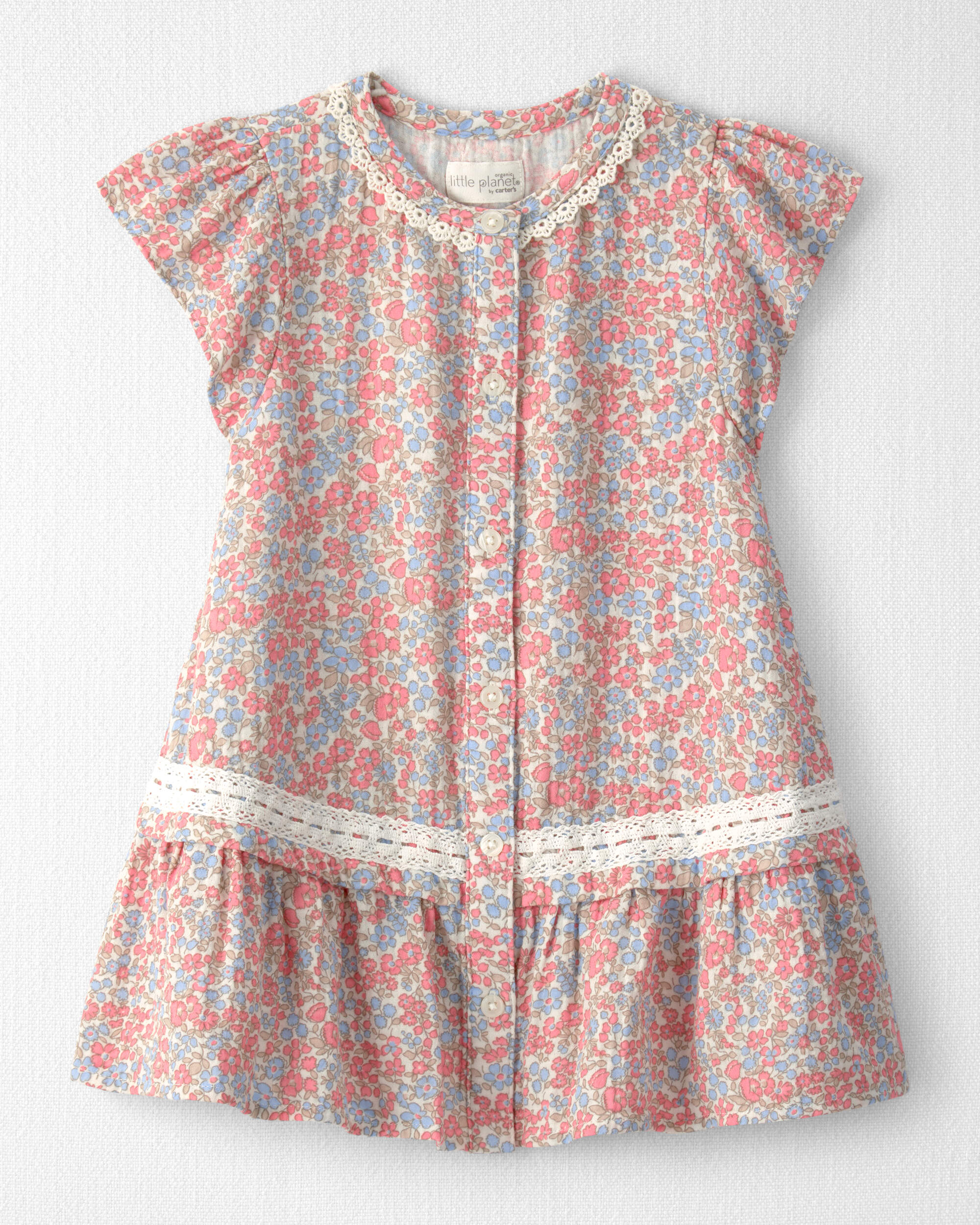 Toddler Girl Organic Cotton Gauze Dress Spring Floral