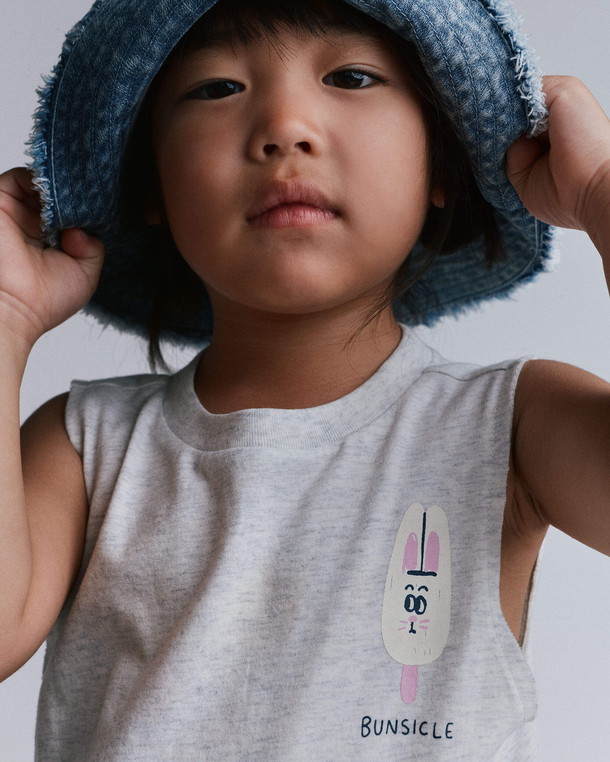 Toddler Girl 'Bunsicle' Elastic Waist Tank - Heather Grey
