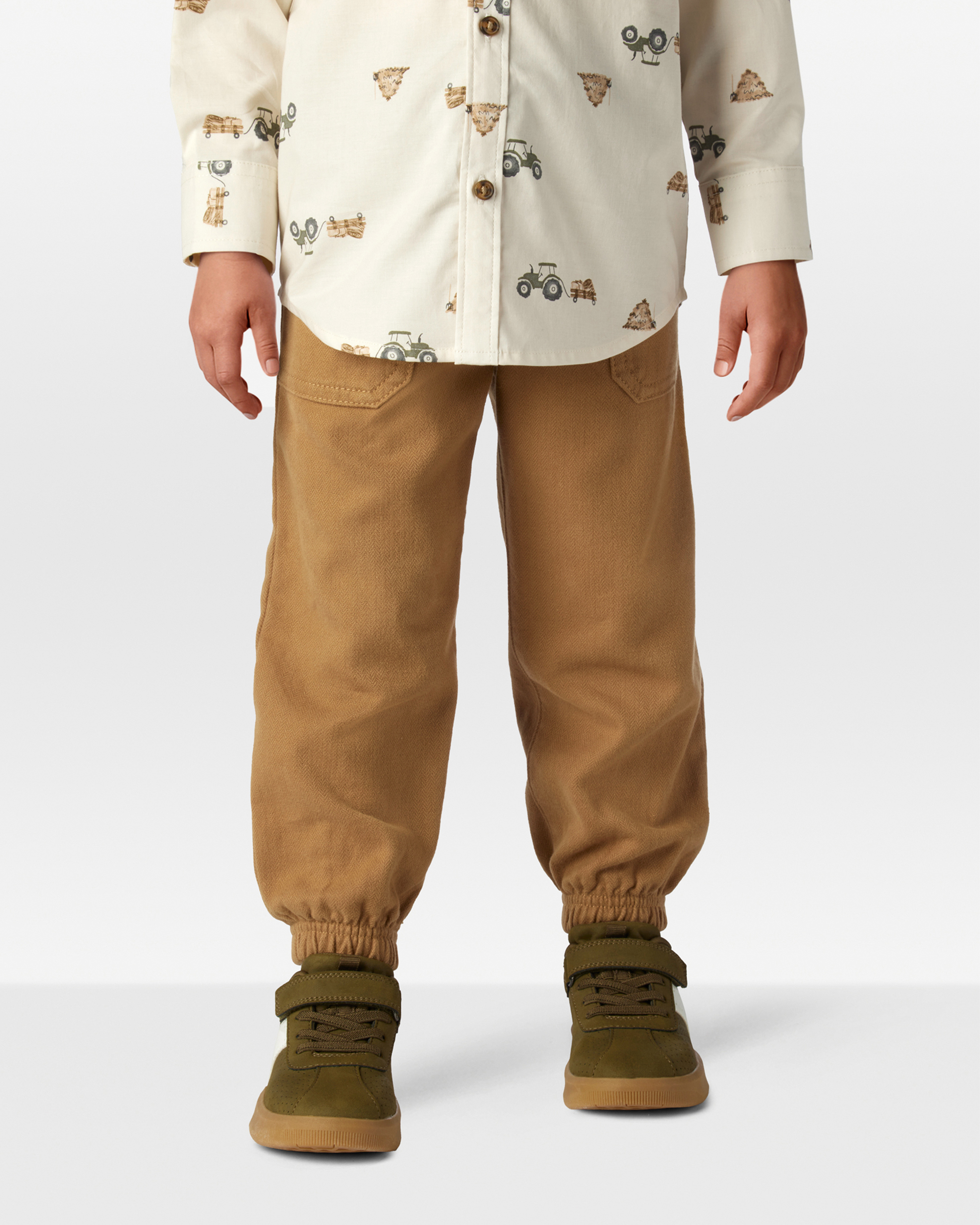 Toddler Boy Herringbone Fashion Pants - Brown