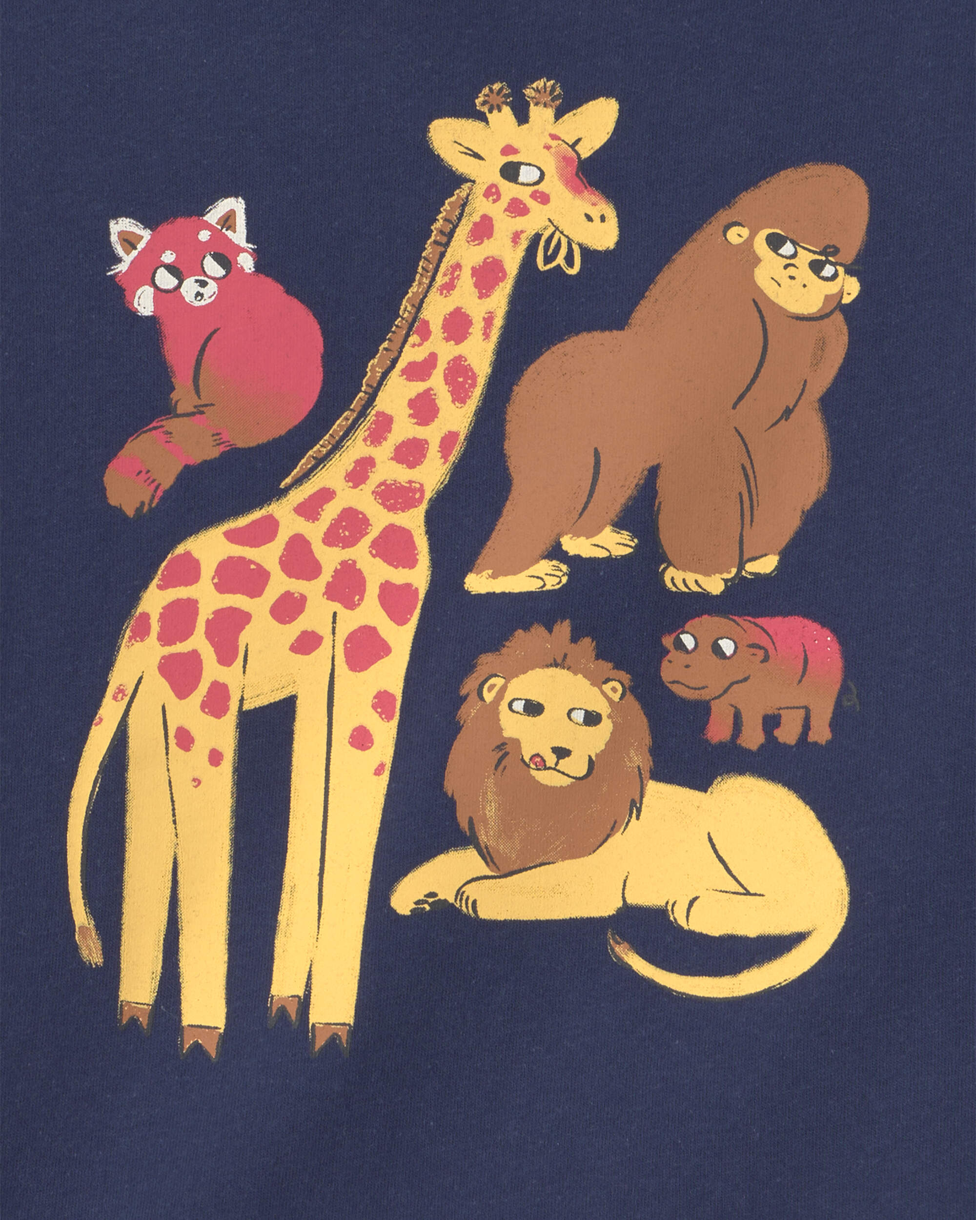 Toddler Boy Safari Animals Long-Sleeve Graphic Tee - Navy Blue