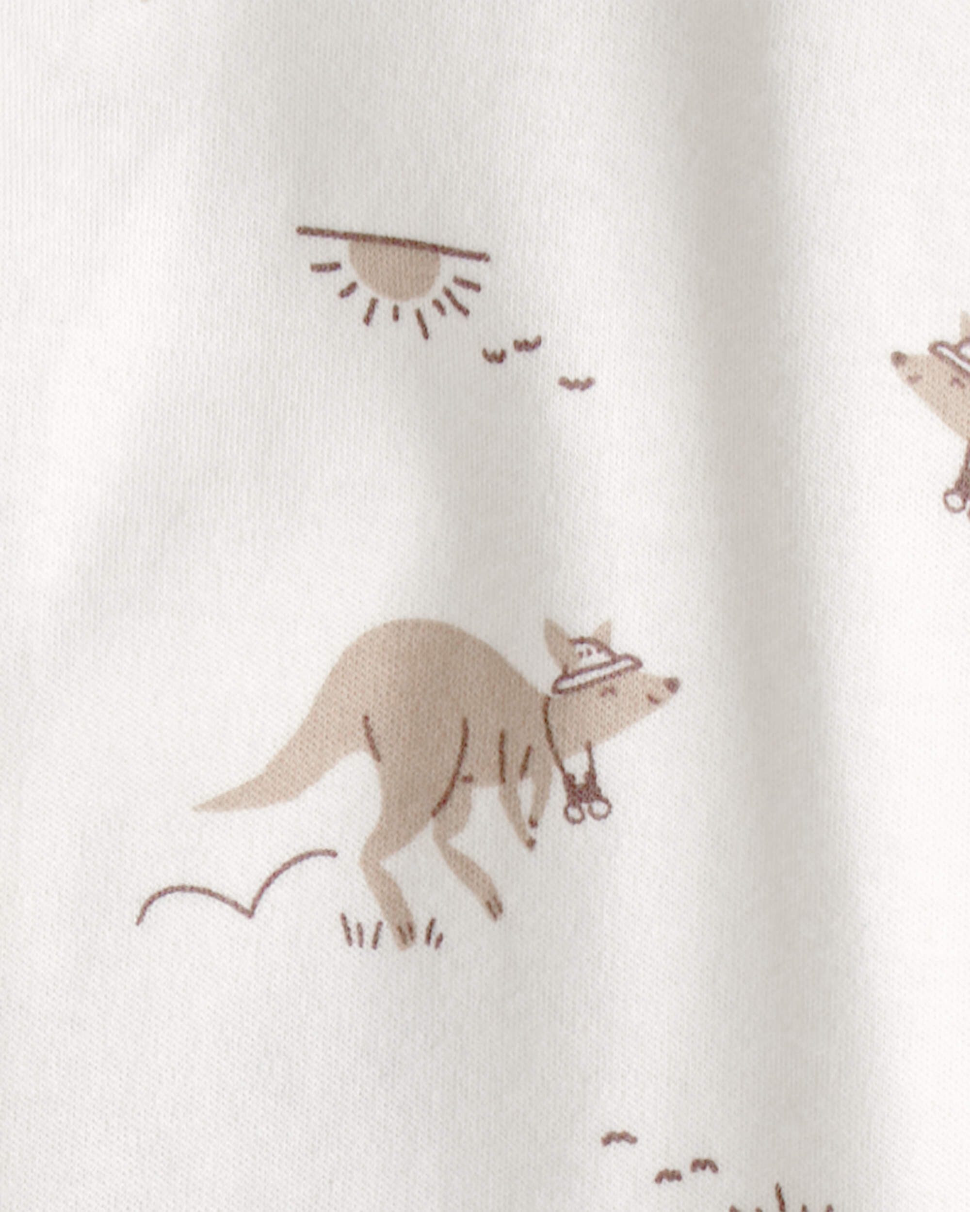 Baby Kangaroo 2-Way Zip 100% Cotton Sleeper - Cream