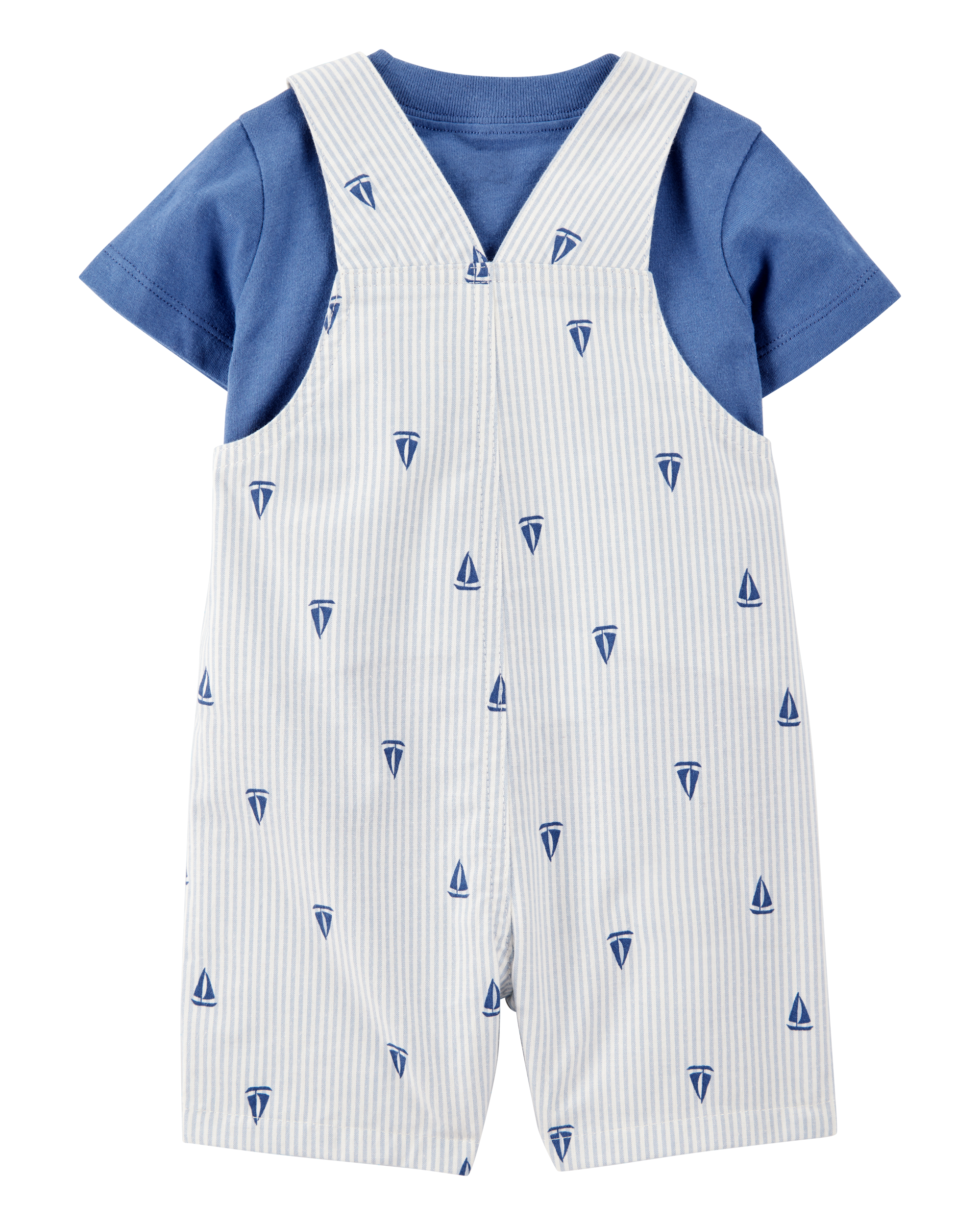 Baby 2-Piece Tee & Sailboat Shortall Set - Blue
