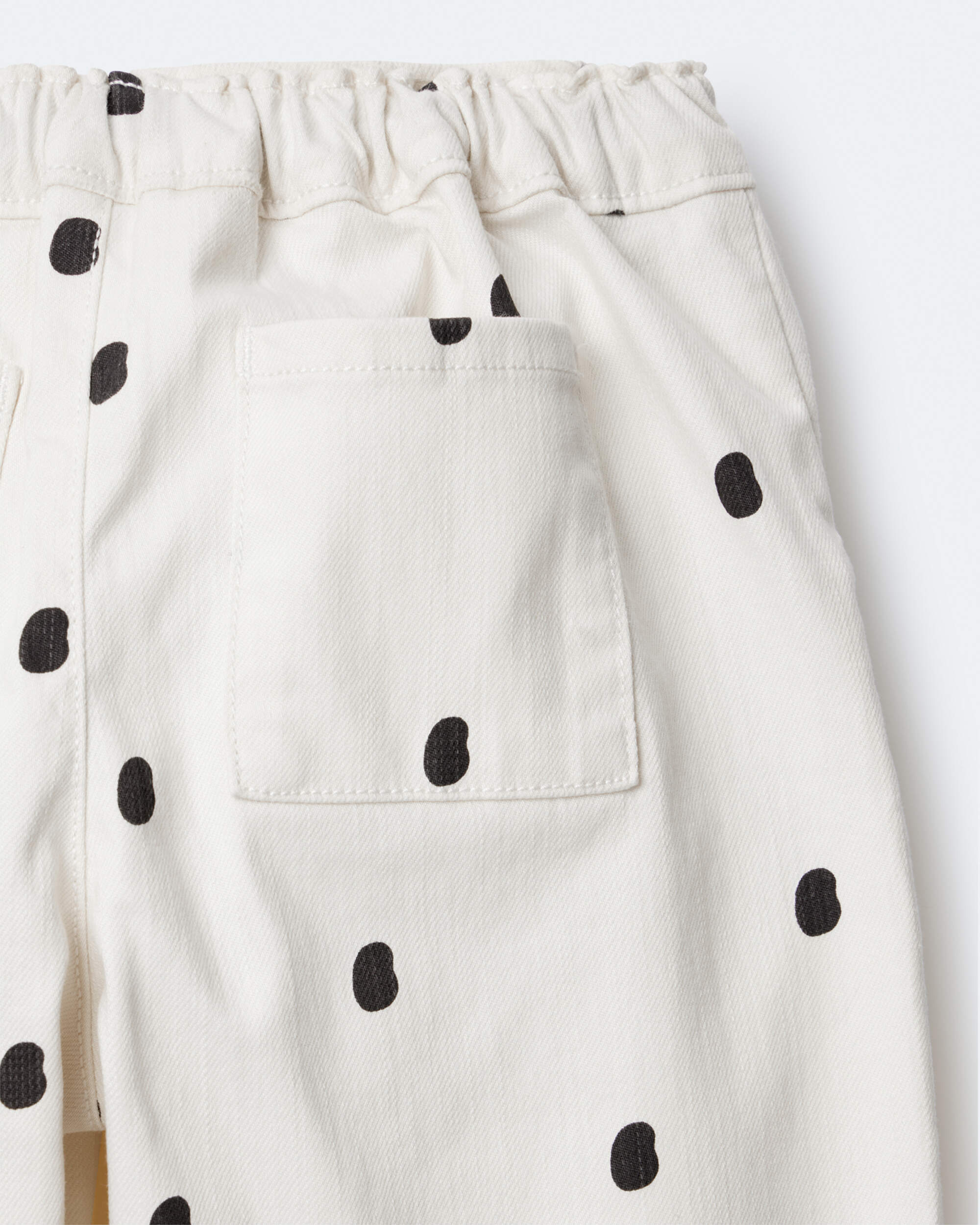 Toddler Girl Polka Dot Cuffed Barrel Pant - Ivory