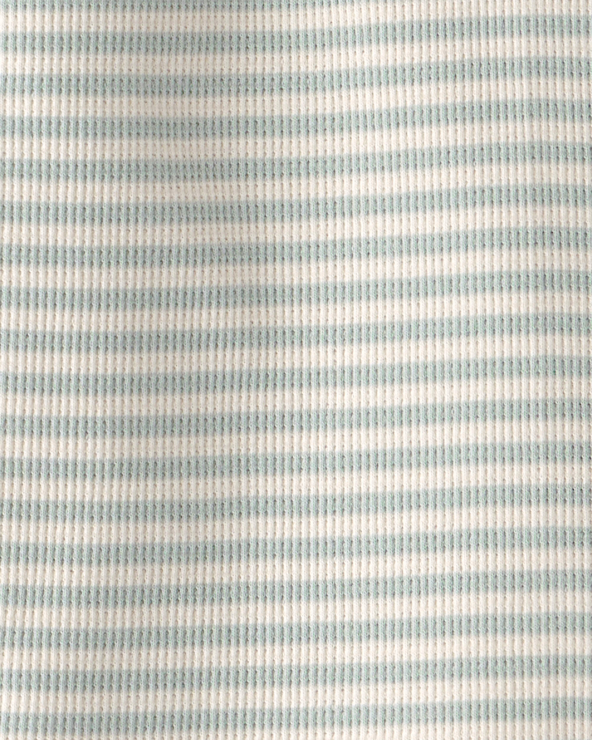 Toddler Girl 2-Piece Organic Cotton Waffle Knit Top & Short Set Stripes