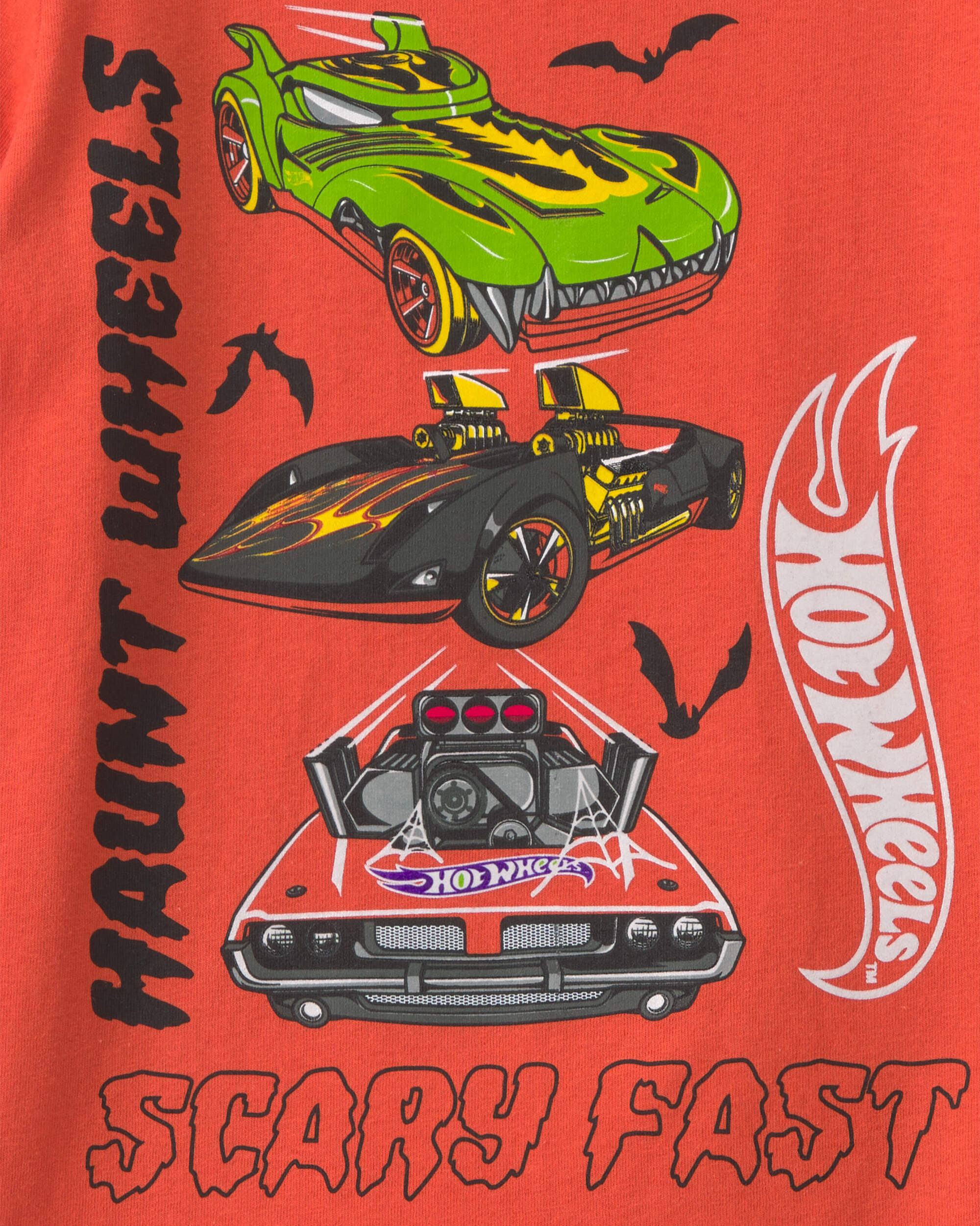 Toddler Boy 'Haunt Wheels' Car Halloween Graphic Tee - Orange