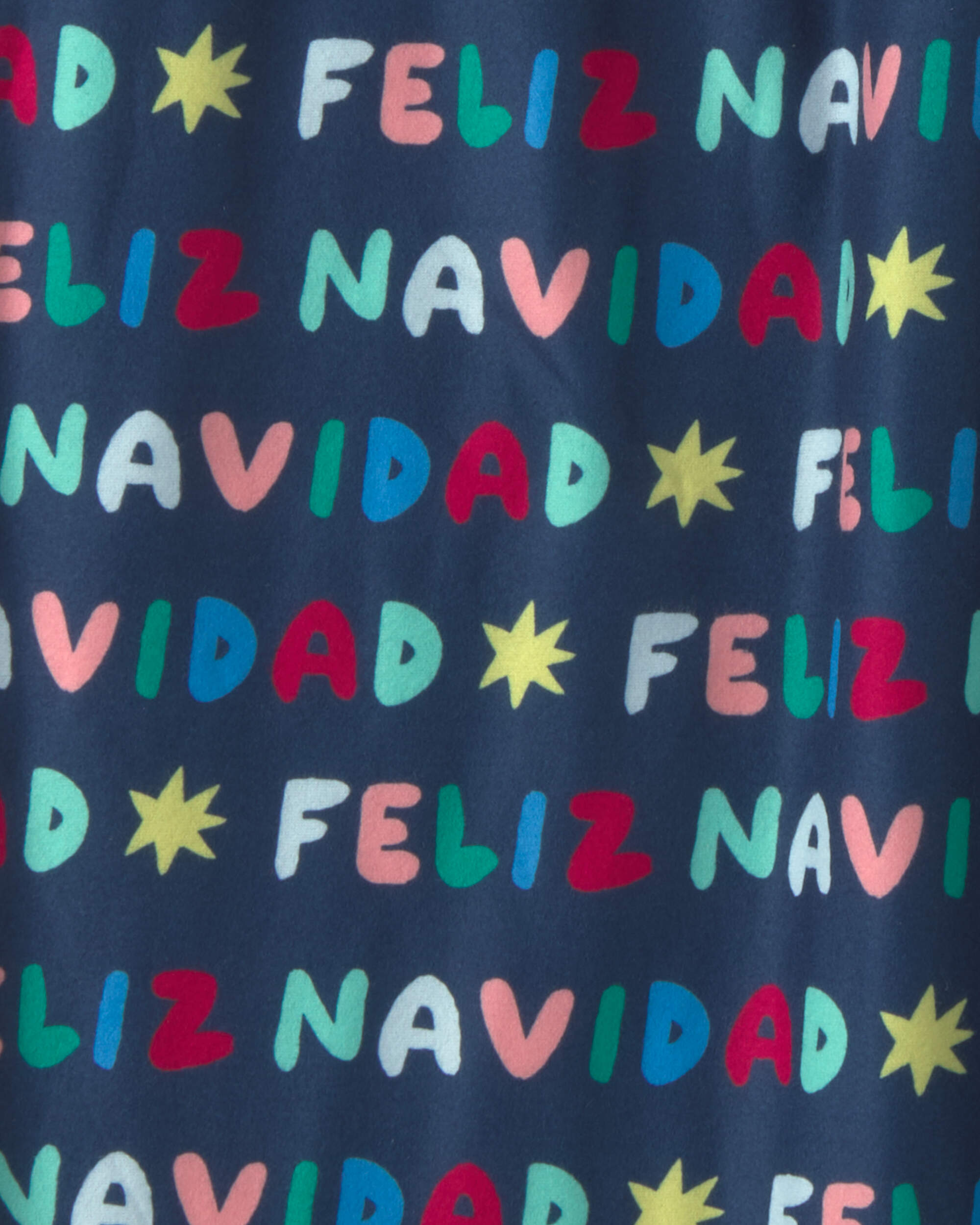 Kids Feliz Navidad' Christmas Fleece Loose Fit Pyjama Bottoms - Navy Blue