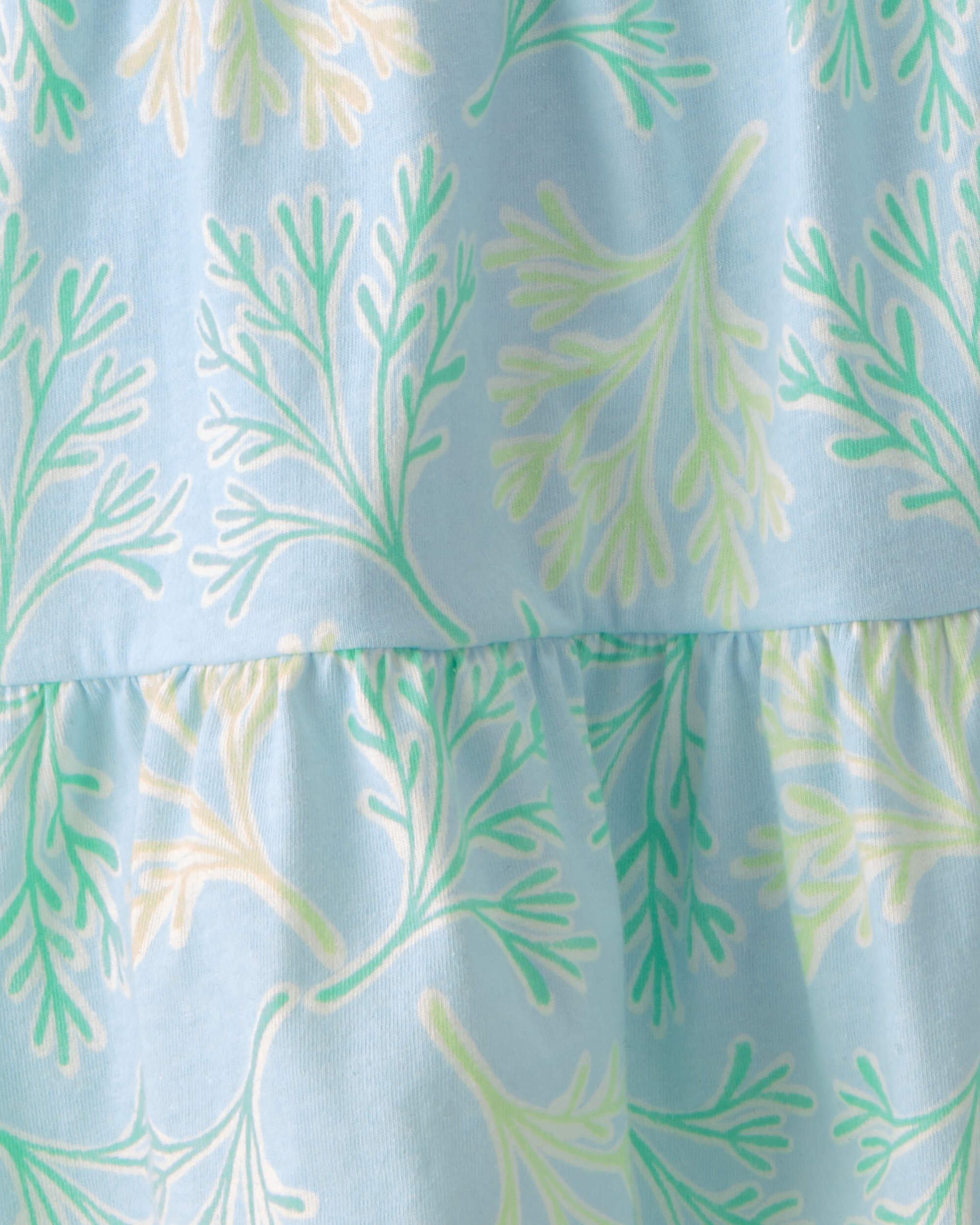 Girls 2-Piece Tank Top & Tropical Floral Skirt Set - Blue