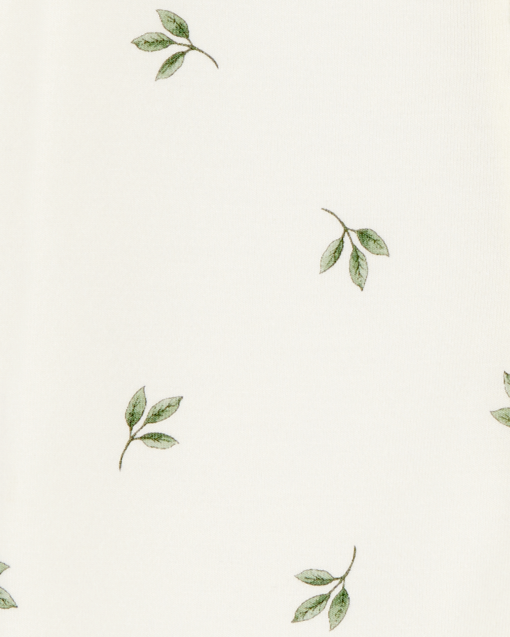 Baby Leaf Print 2-Way Zip PurelySoft Sleeper Pyjamas - Ivory