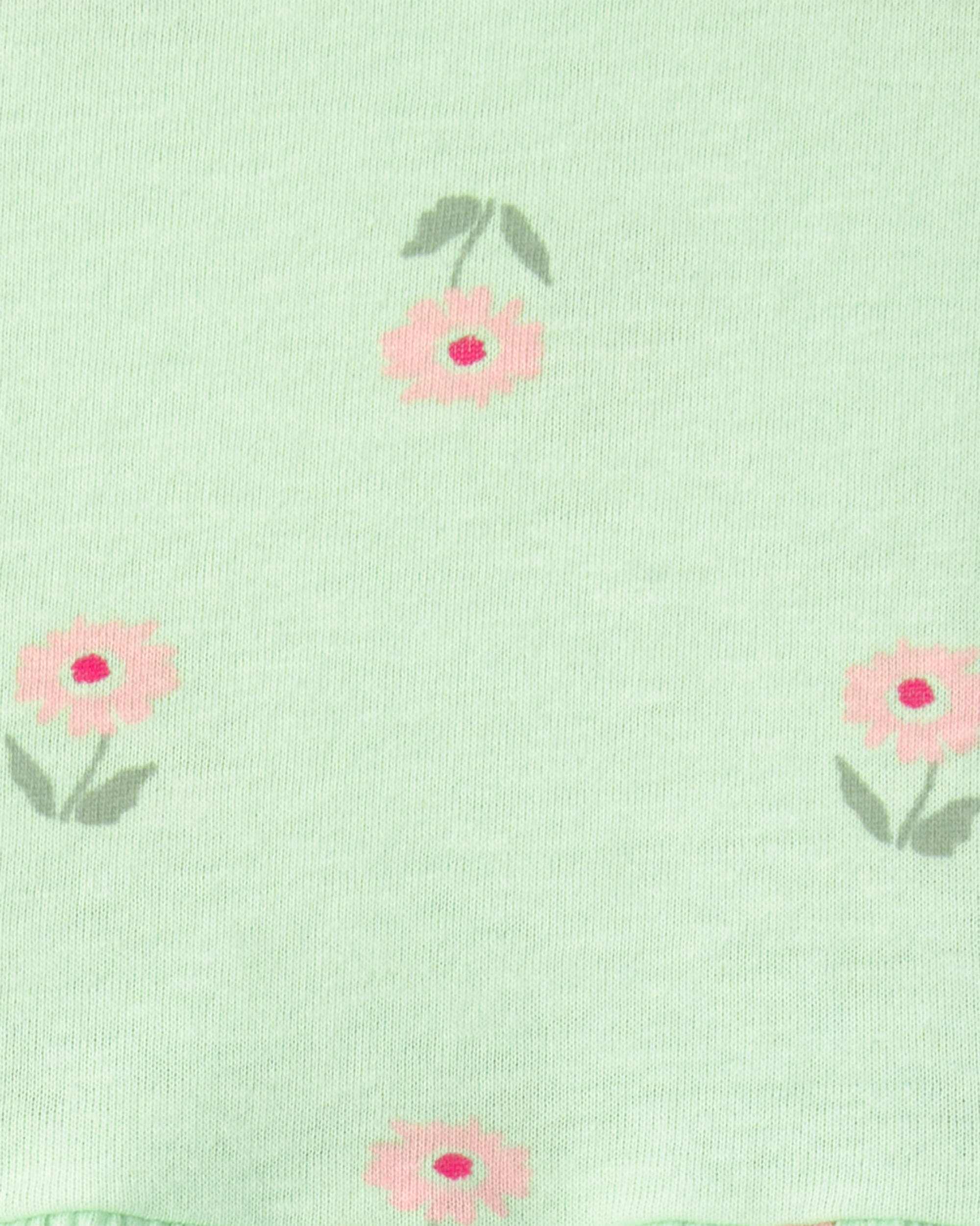 Baby Girl Floral Short-Sleeve Dress - Green