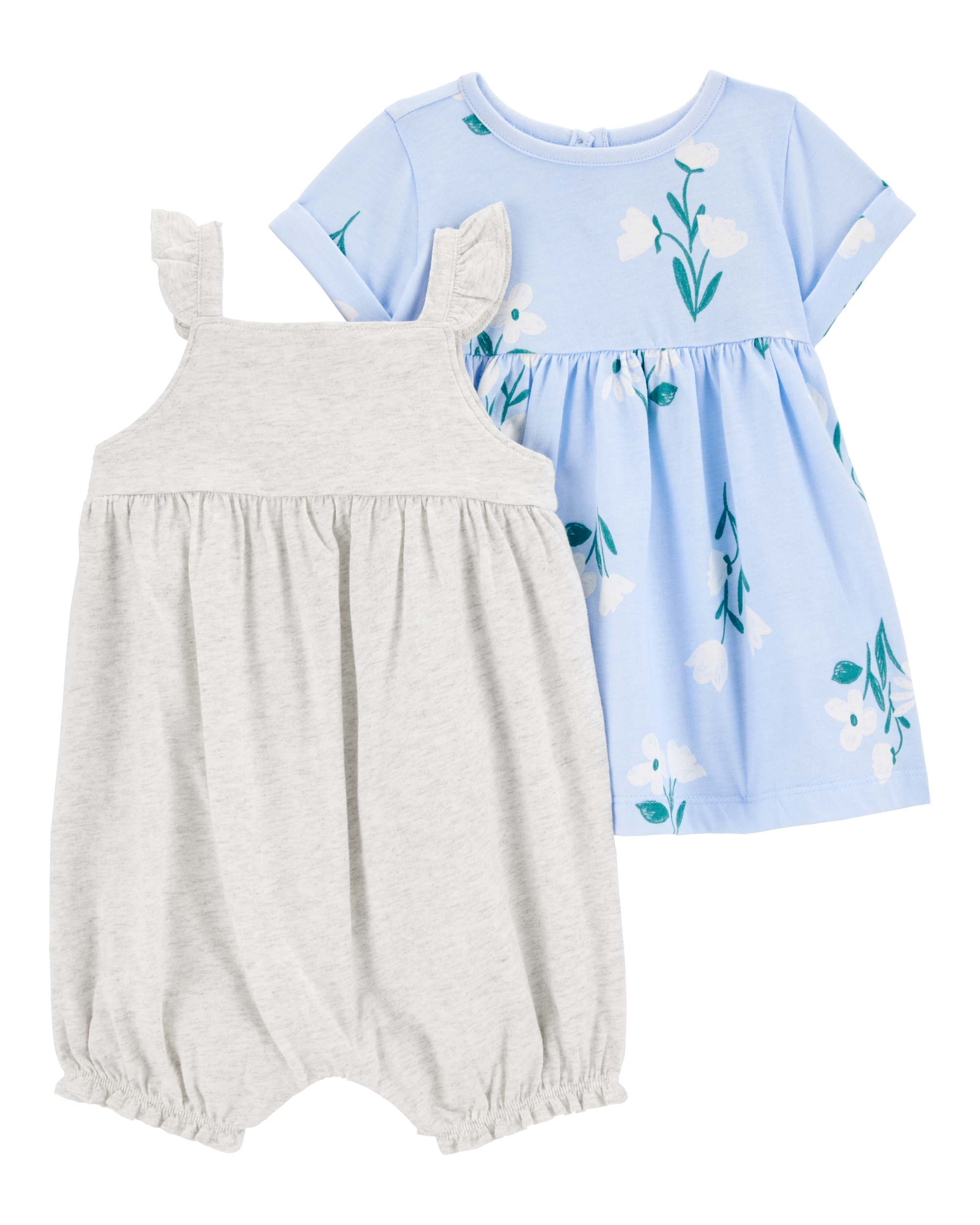 2-Piece Floral Dress & Romper Set