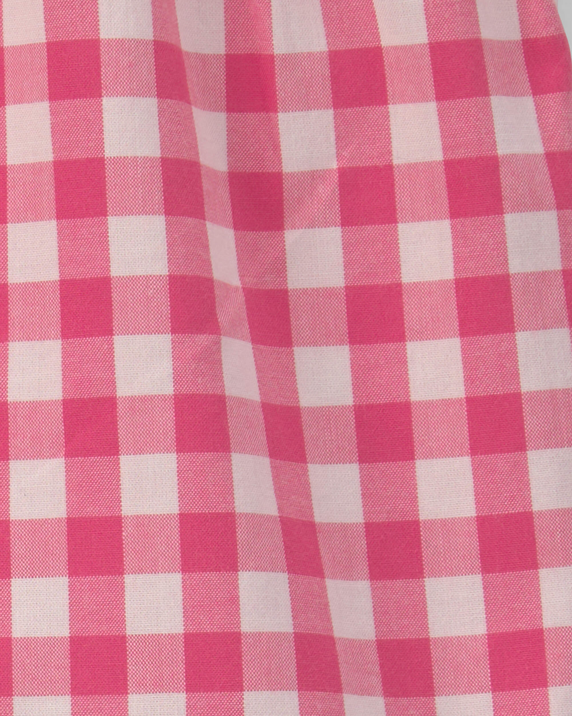 Baby Boy Gingham Poplin Shorts - Red