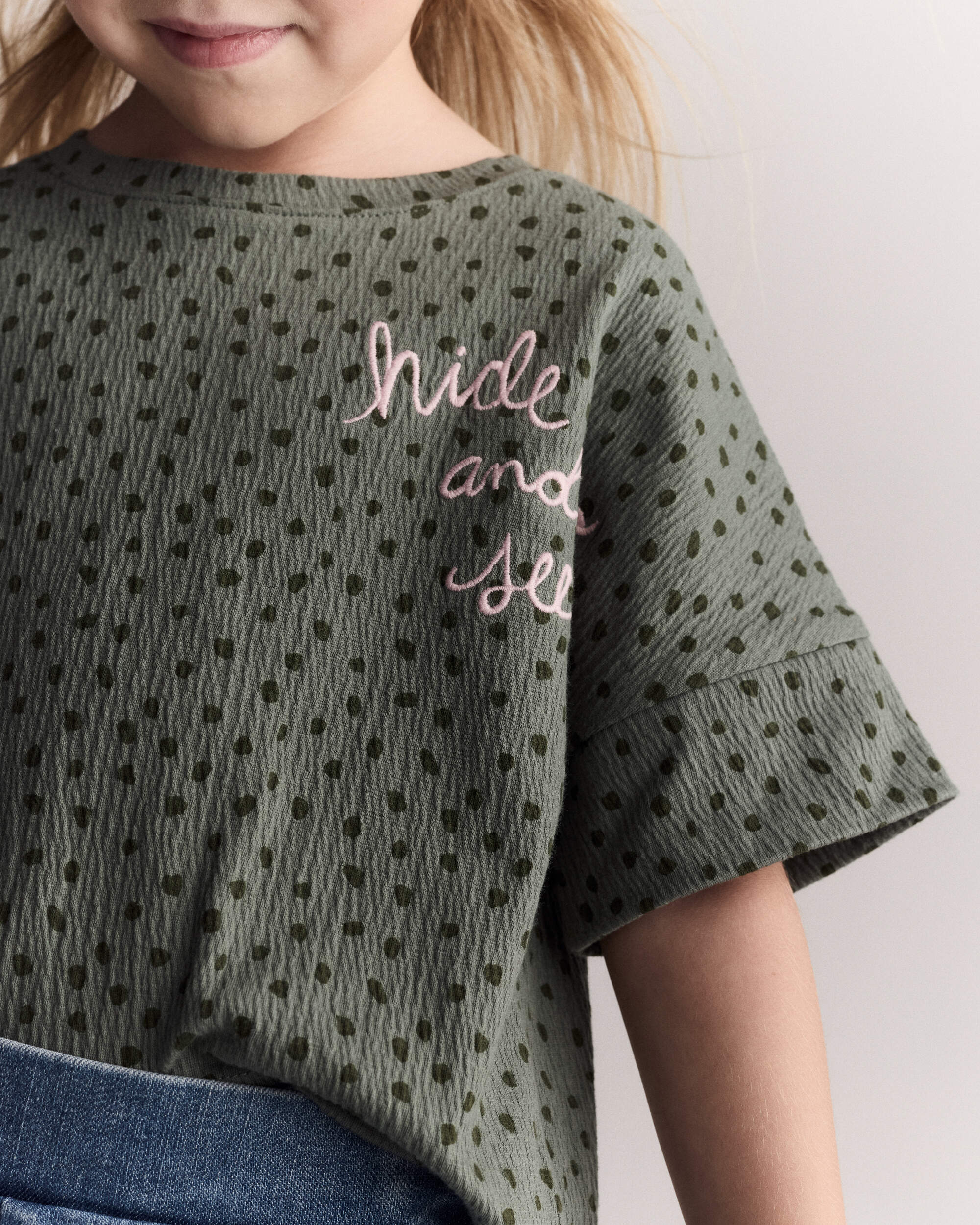 Toddler Girl 'Hide and Seek' High-Low Dolman Tee - Olive