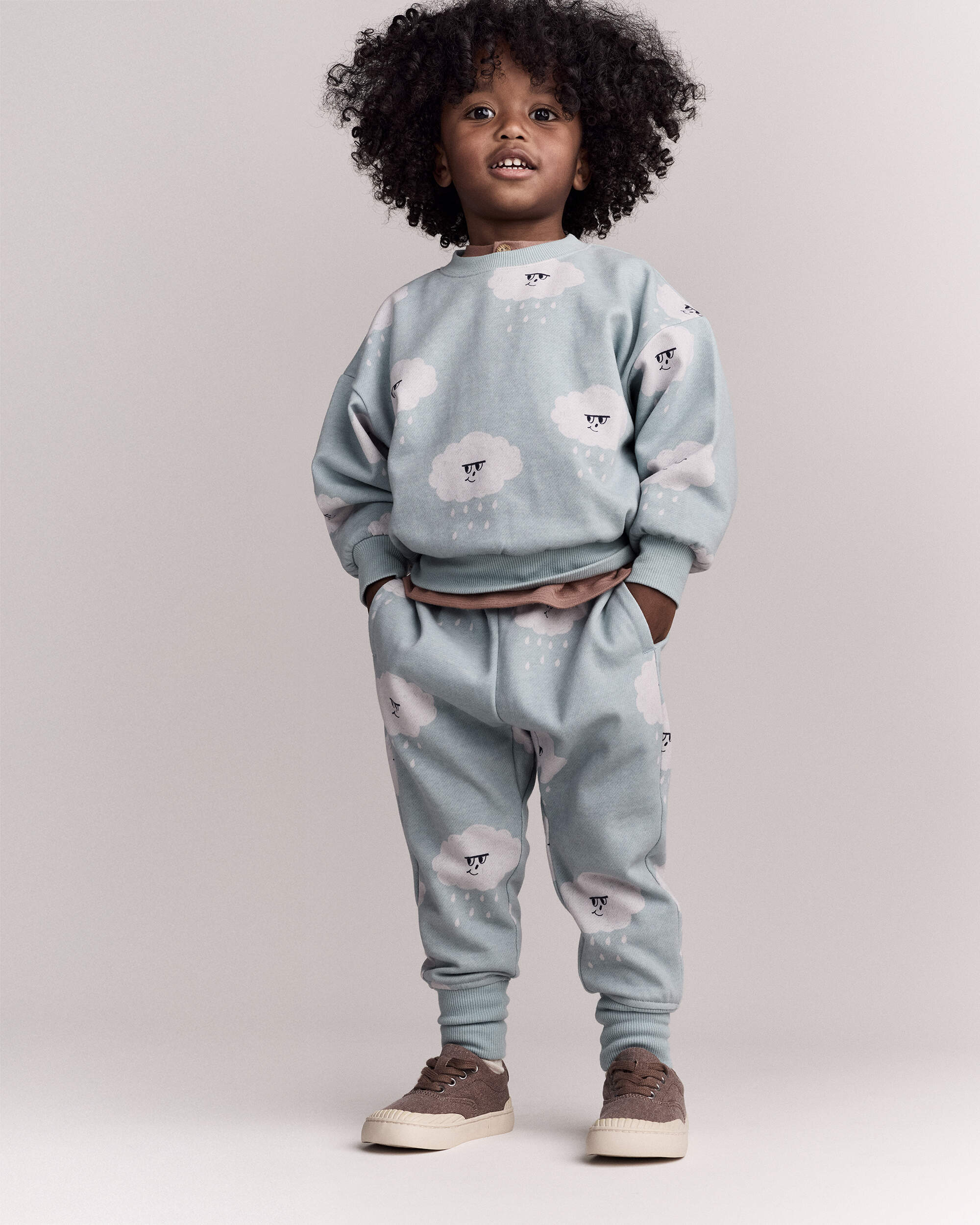 Toddler City Park™ Jogger Pant Rain Cloud Print - Pale Blue