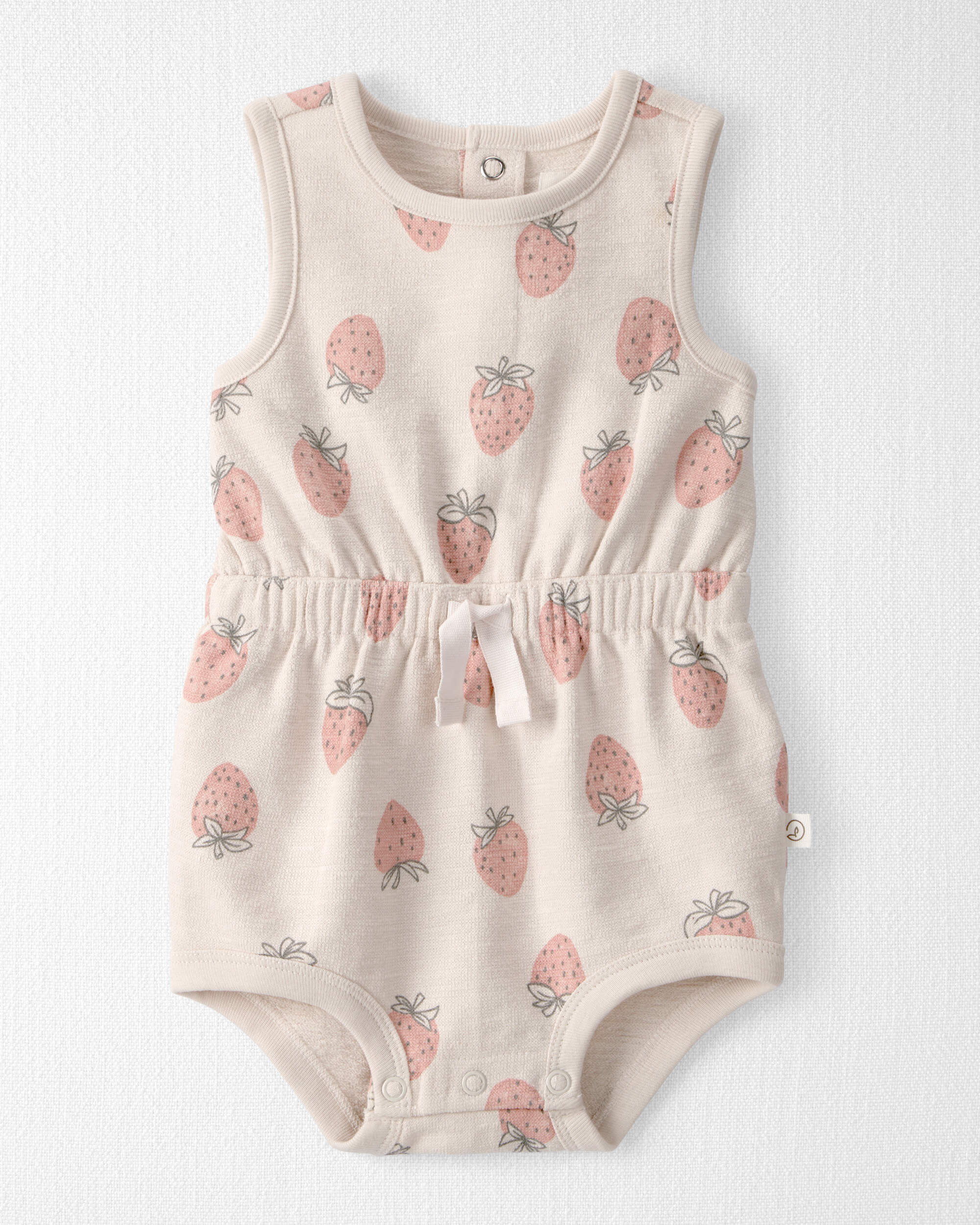 Baby Girl Organic Cotton Romper Strawberry-Print