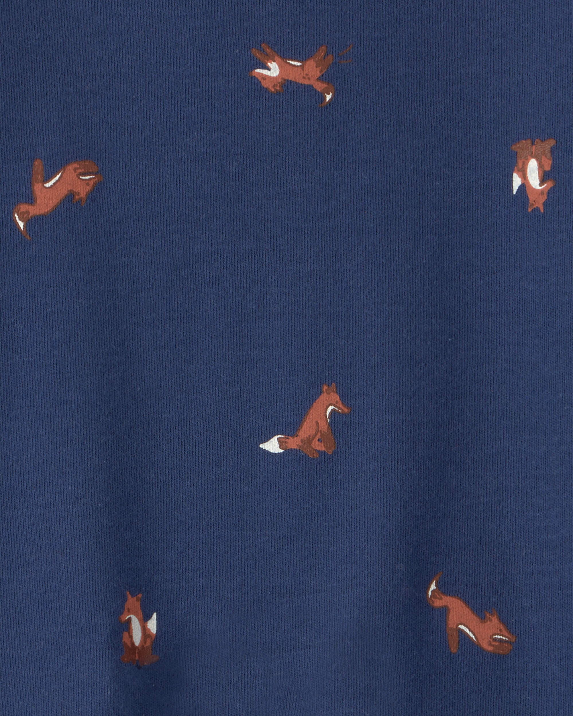 Baby Boy Fox 100% Cotton  2-Way Zip Sleeper - Navy Blue