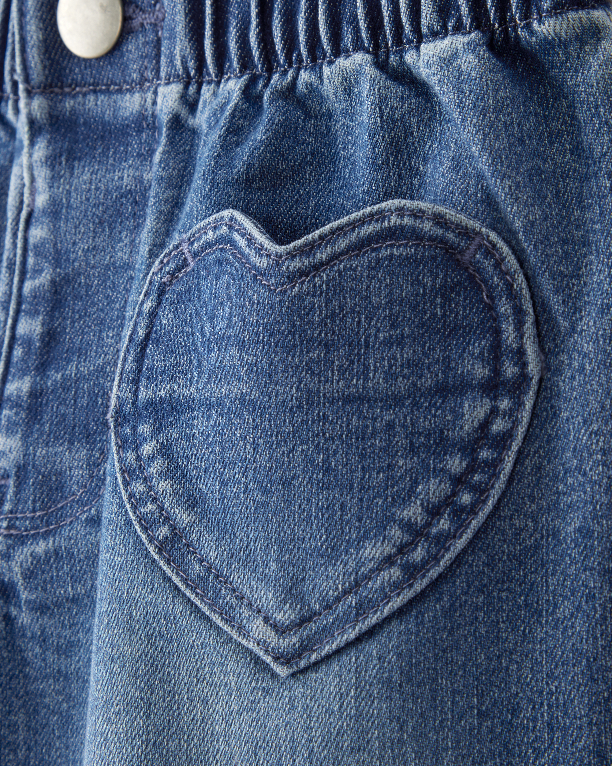 Toddler Girl Heart Pocket Barrel Jeans - Blue