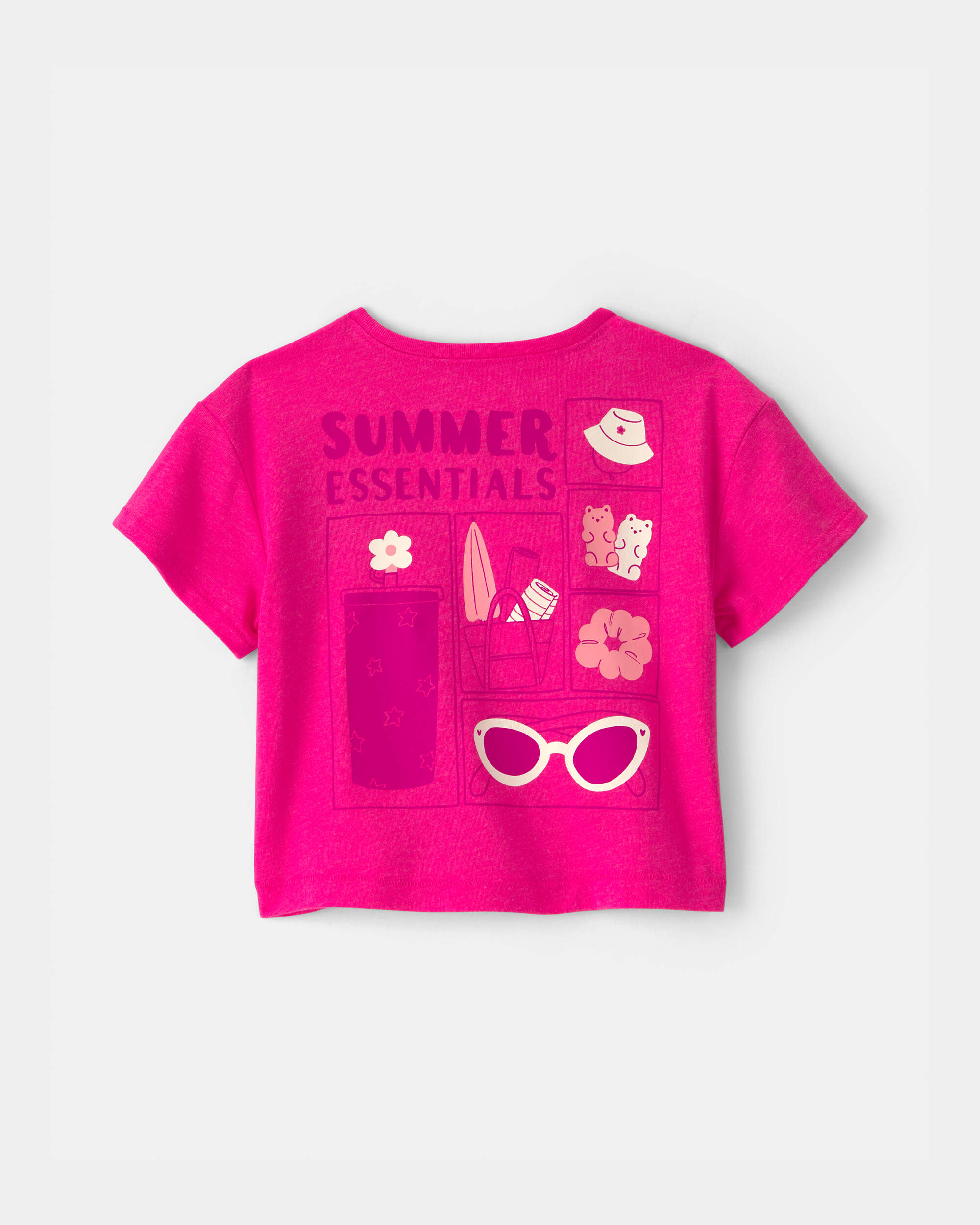 Baby Girl 'My Bag's All Packed' Summer Graphic Tee - Pink