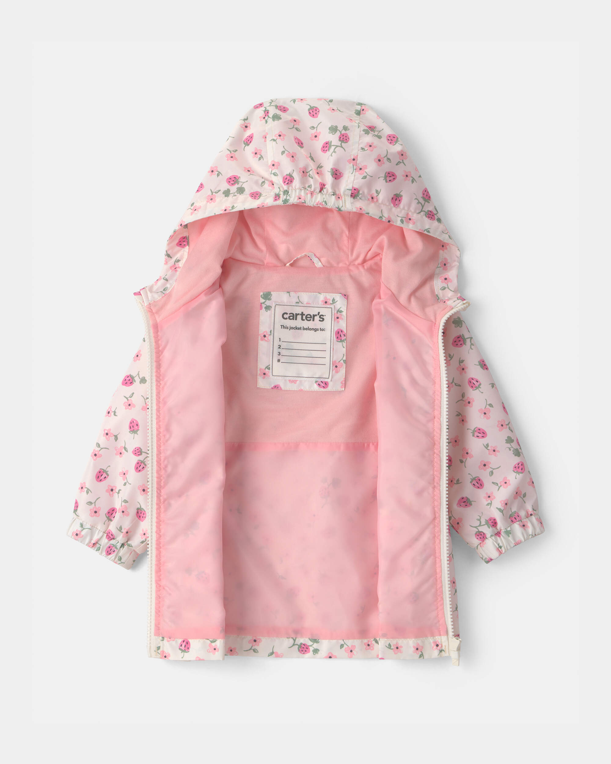Baby Girl Strawberry Floral Raincoat
