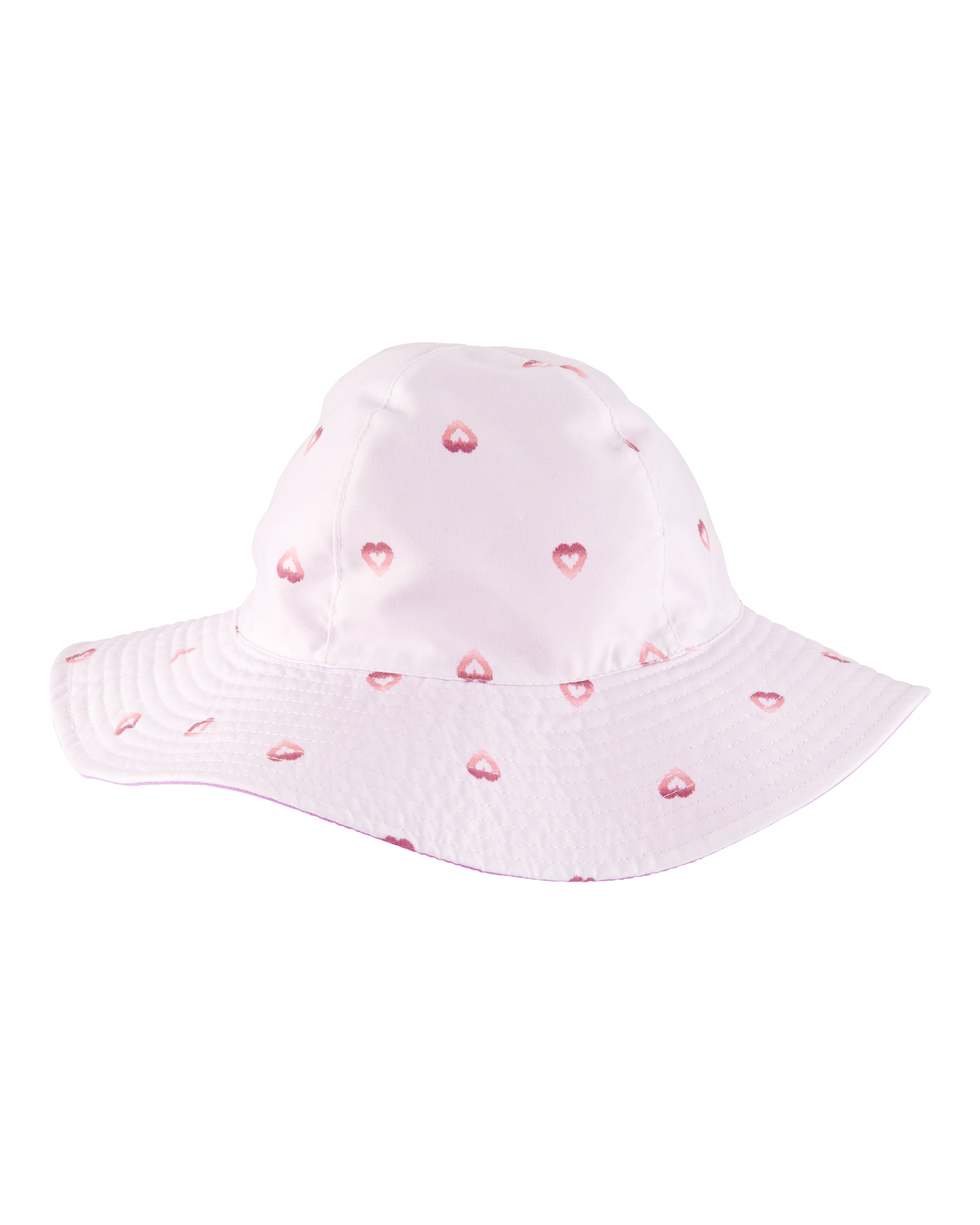 Toddler Girl Heart Print Reversible Swim Hat - Purple