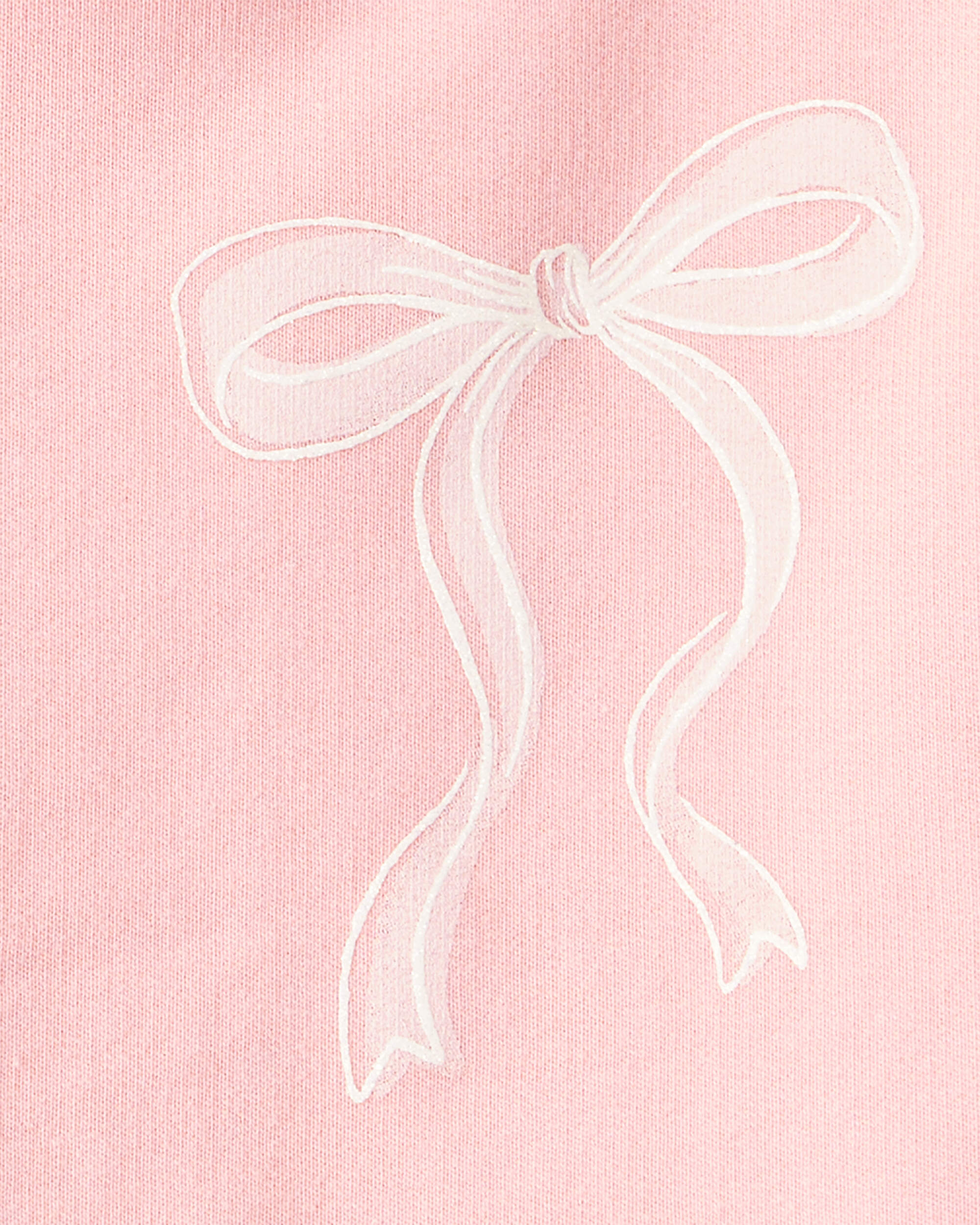 Baby Girl Bow French Terry Long-Sleeve Top & Skirt Set - Pink