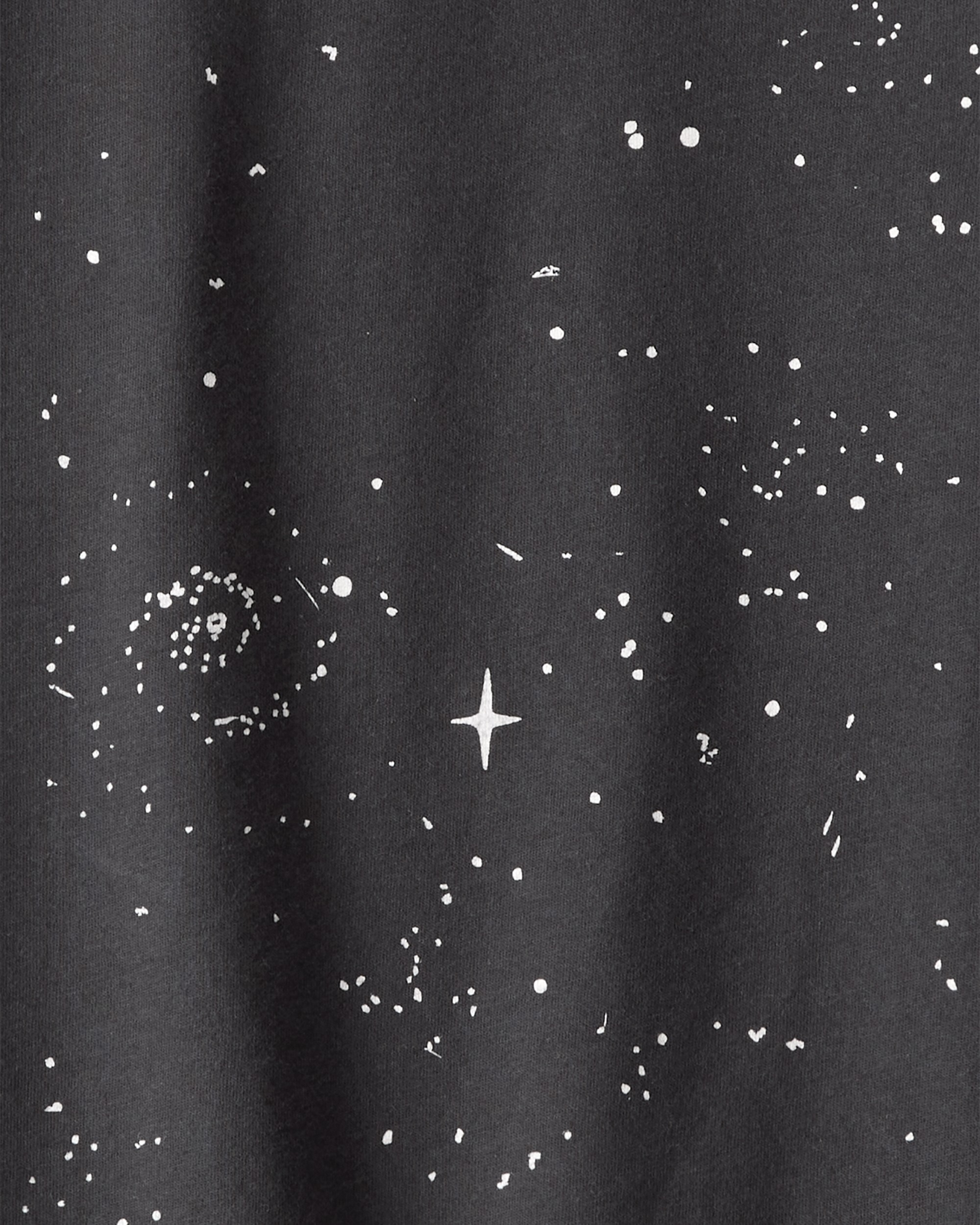 Boys Galaxy Print Long-Sleeve Graphic Tee - Black