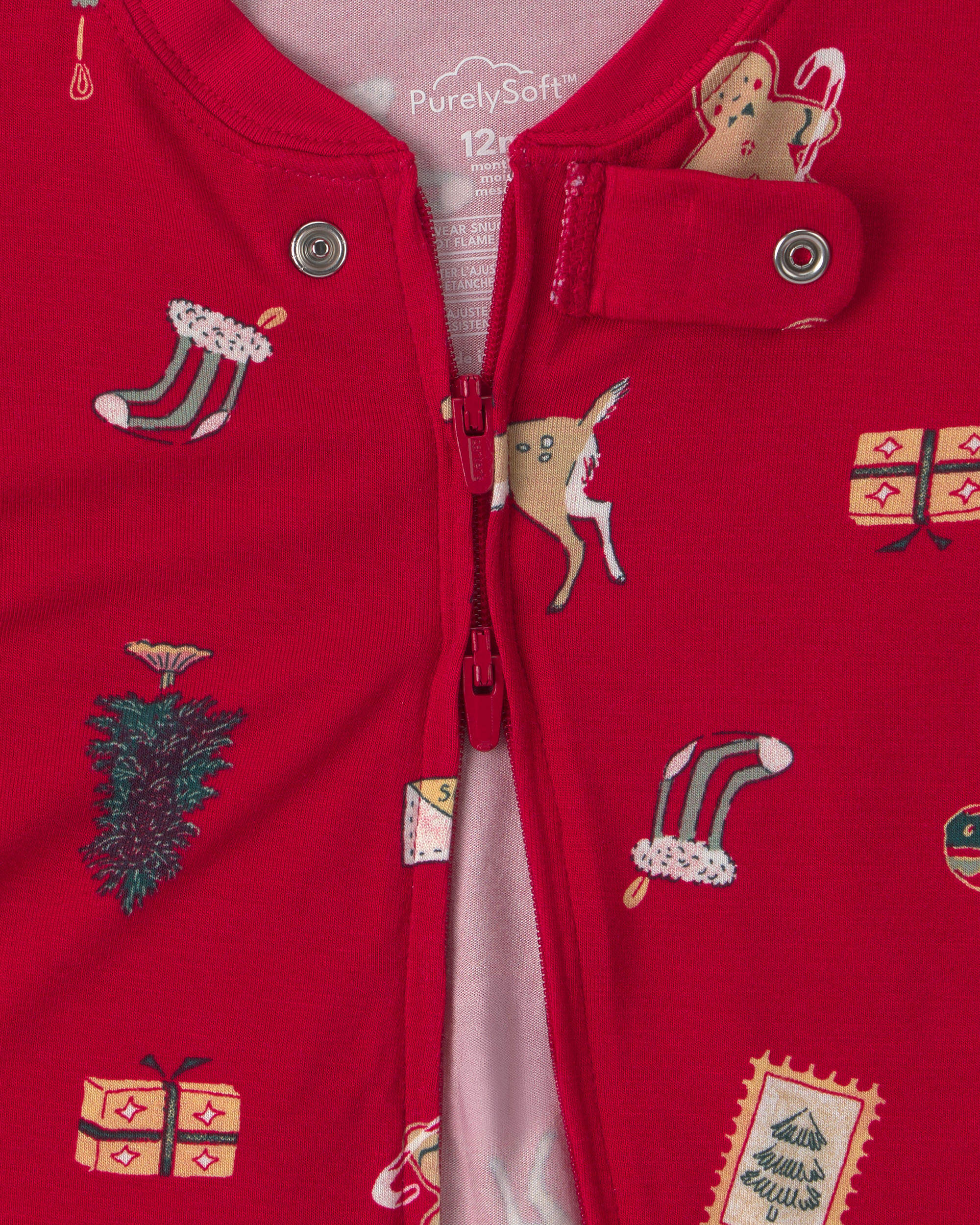 Baby 1-Piece Christmas PurelySoft™ Snug Fit Pyjama - Red