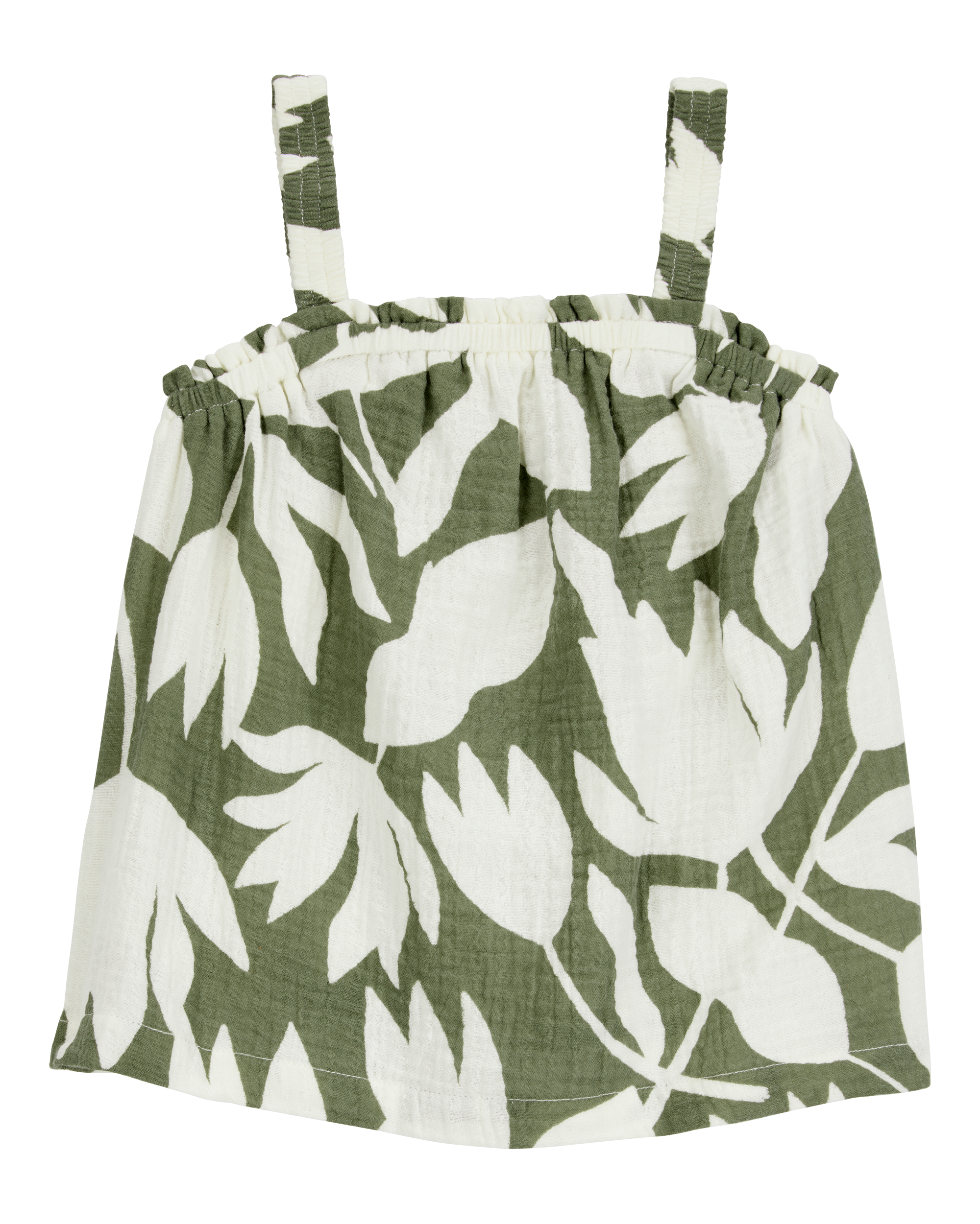 Toddler Tropical Floral Sleeveless Tank - Green