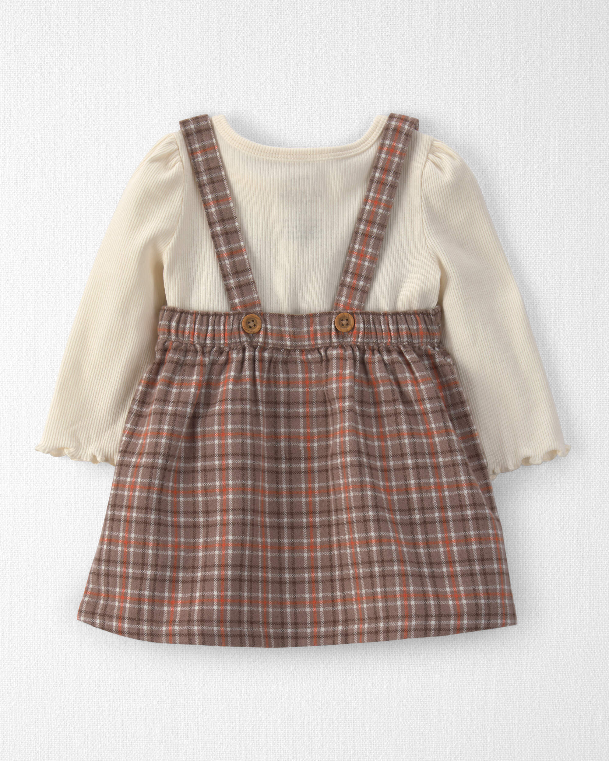 Baby Girl 2-Piece Organic Cotton Plaid Jumper Set