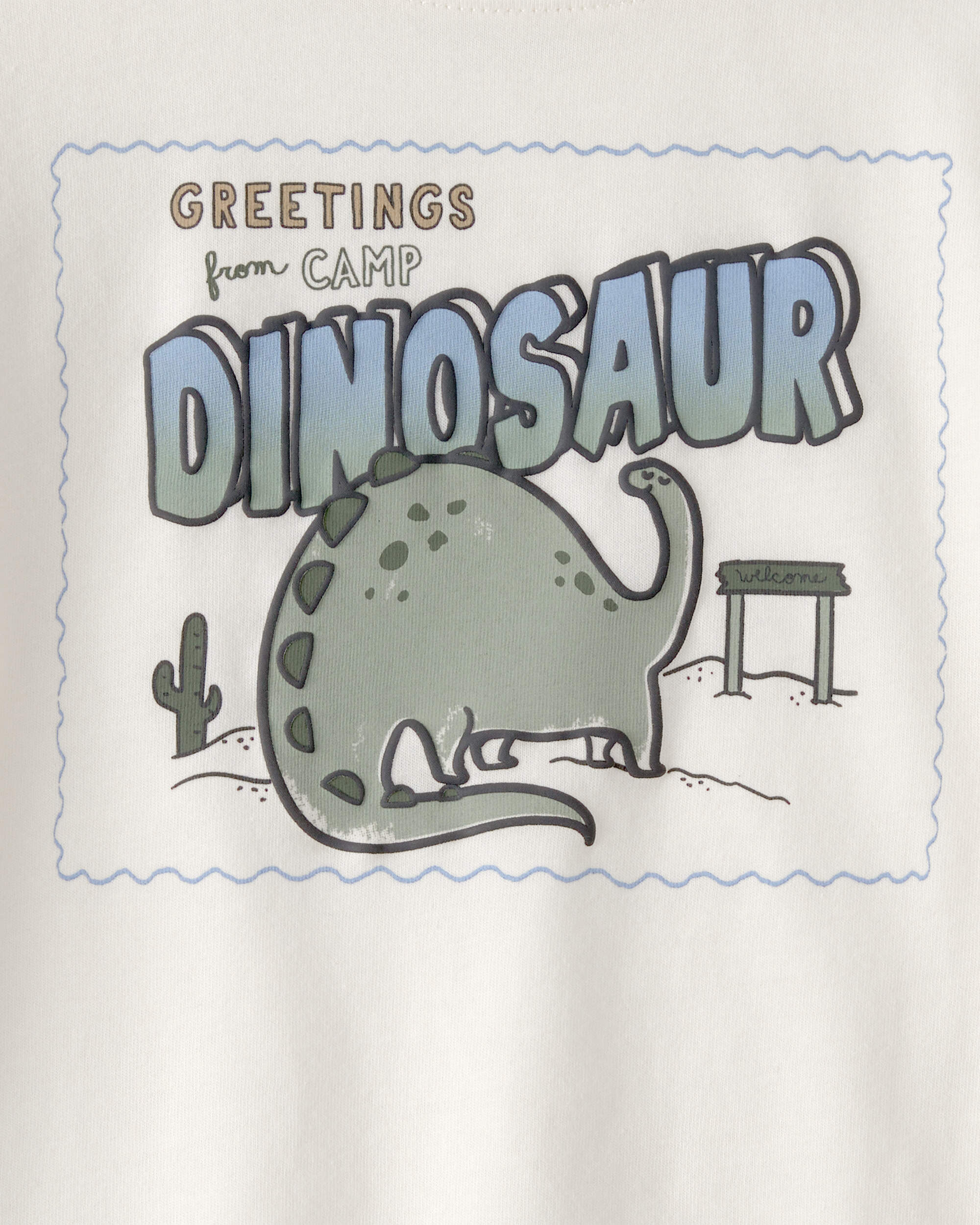 Baby Boy Dinosaur Long-Sleeve Graphic Tee - Cream
