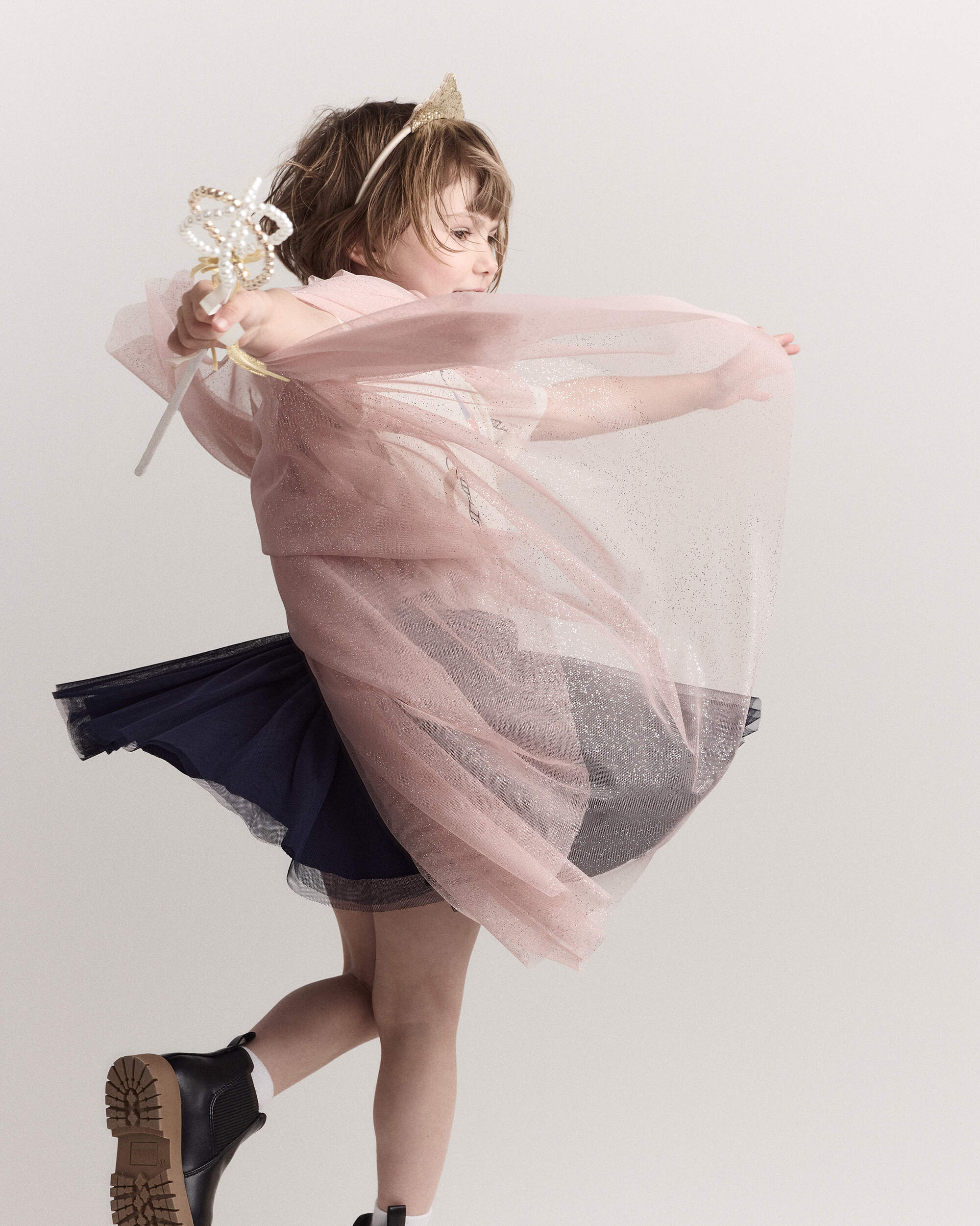 Toddler Girl 2-Pack Crown & Septer Set - Gold/Pearl