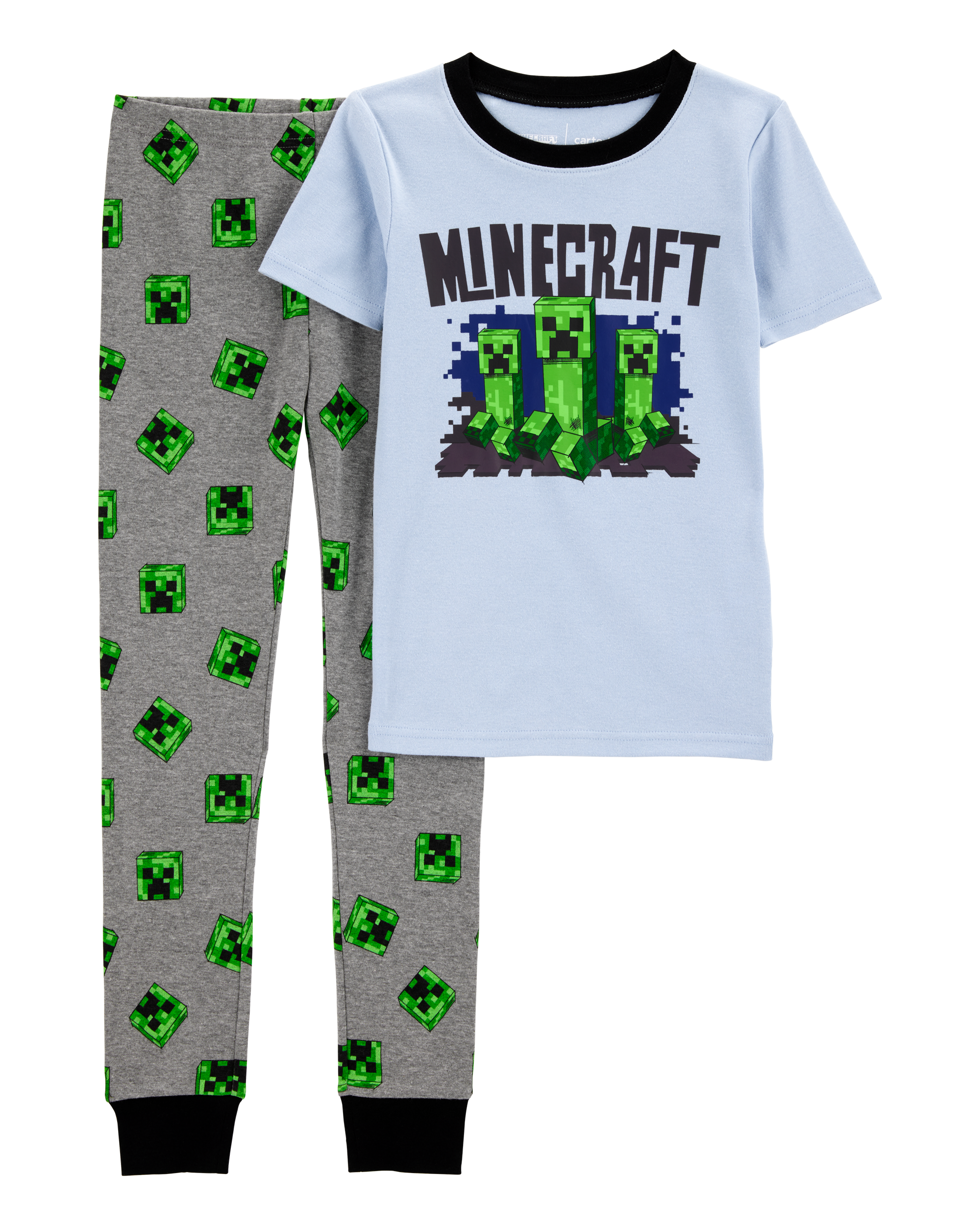 Kid Minecraft Snug Fit Cotton 2-Piece Pyjamas - Blue