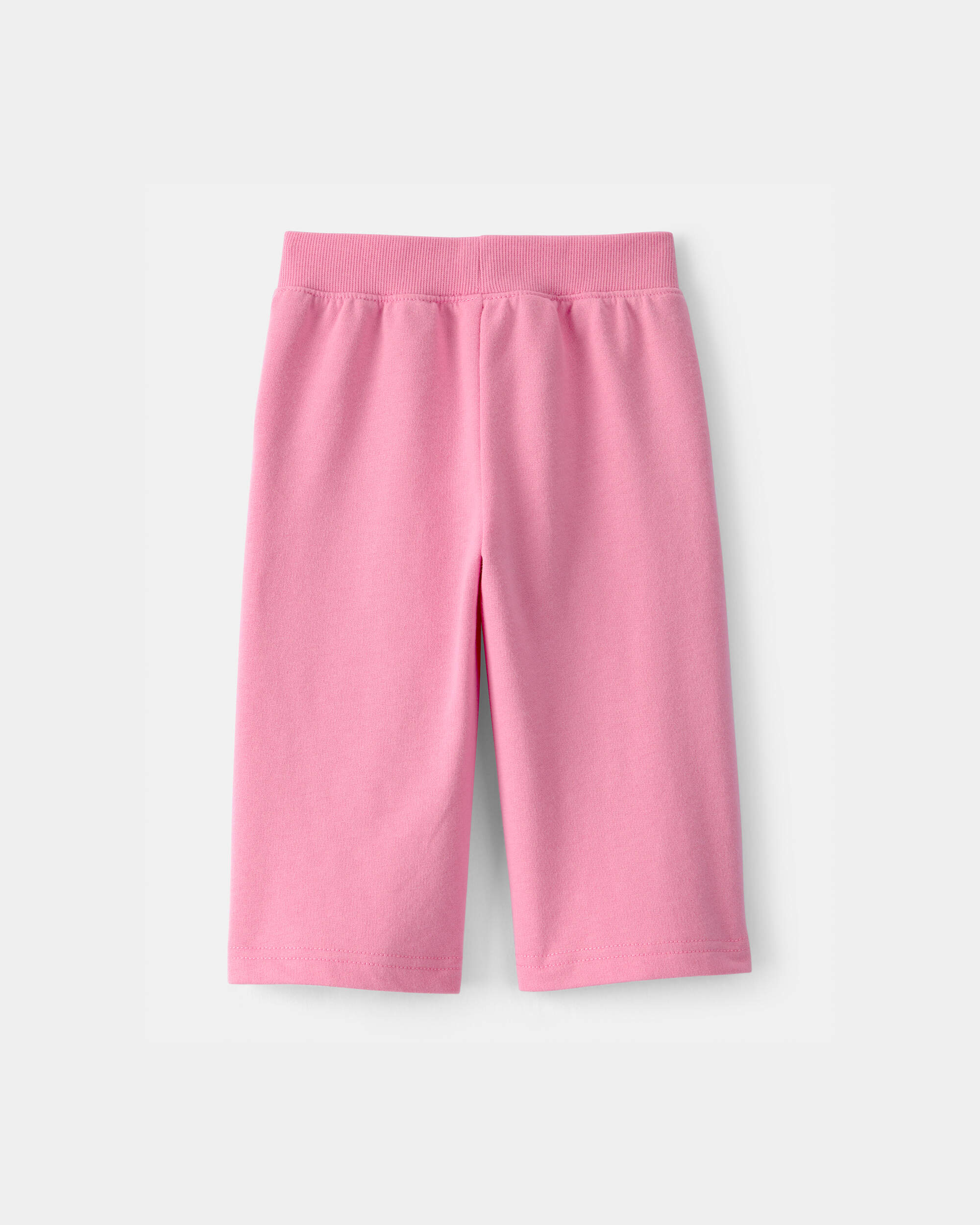 Baby Girl French Terry Wide-Leg Active Pants - Pink