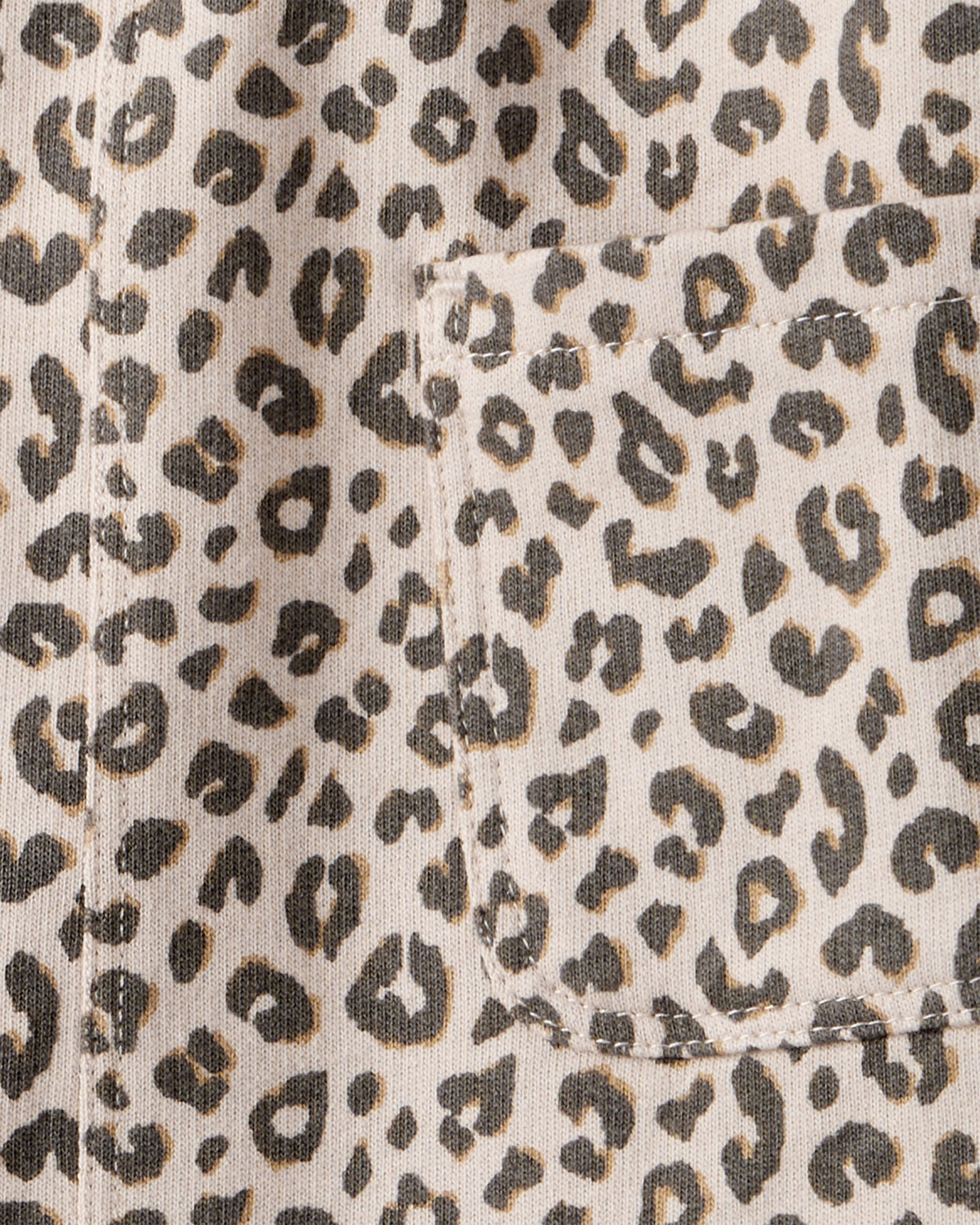 Baby Girl 2-Piece Leopard Print Cotton Long-Sleeve Dress Set - Brown