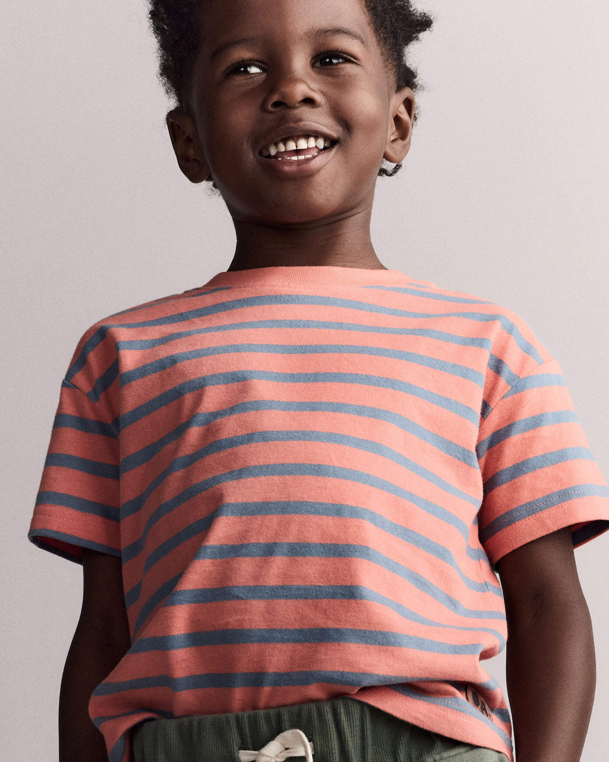 Toddler Boy Relaxed Tee Stripes - Orange/Blue