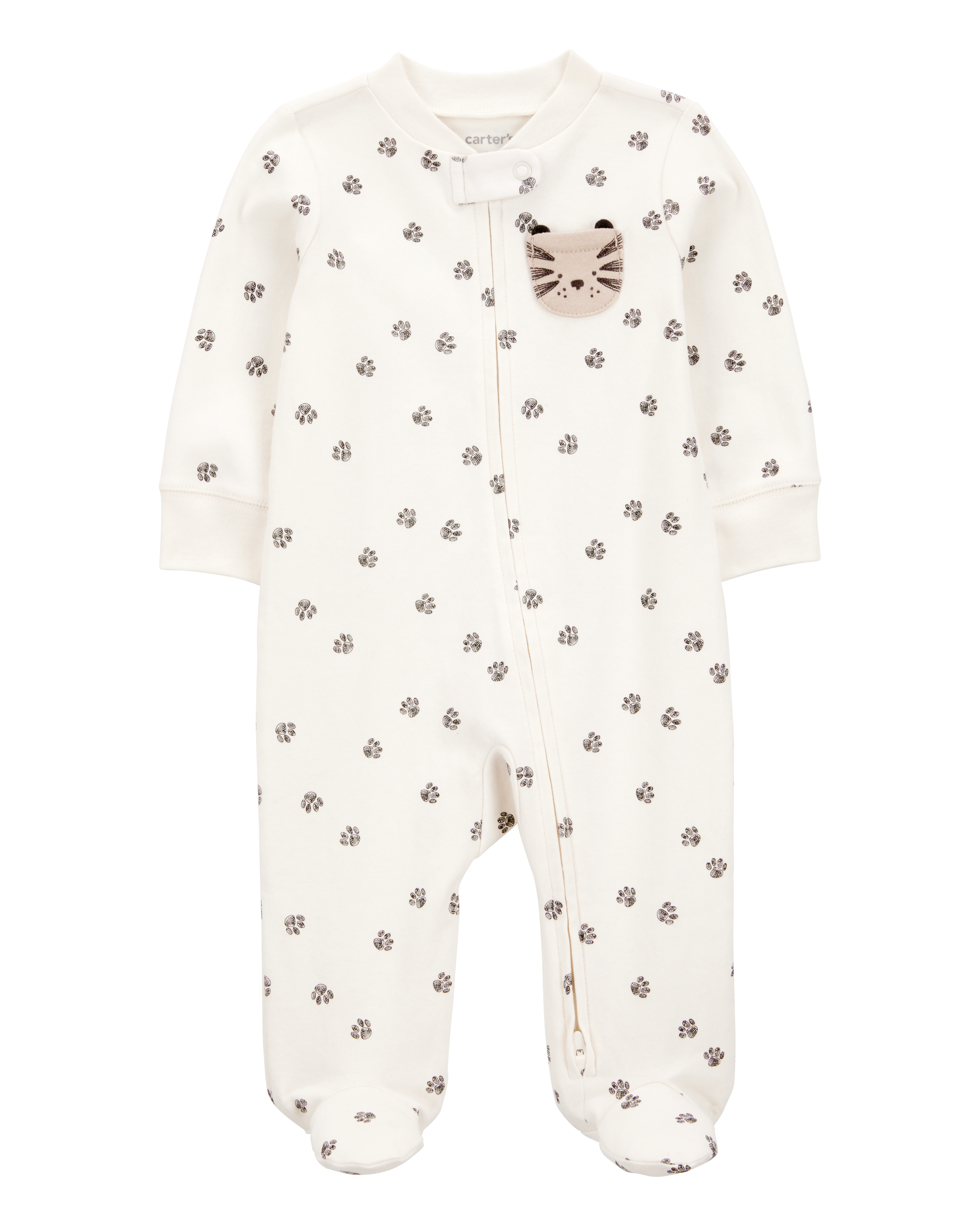 Baby Tiger Print 2-Way Zip Cotton Sleeper