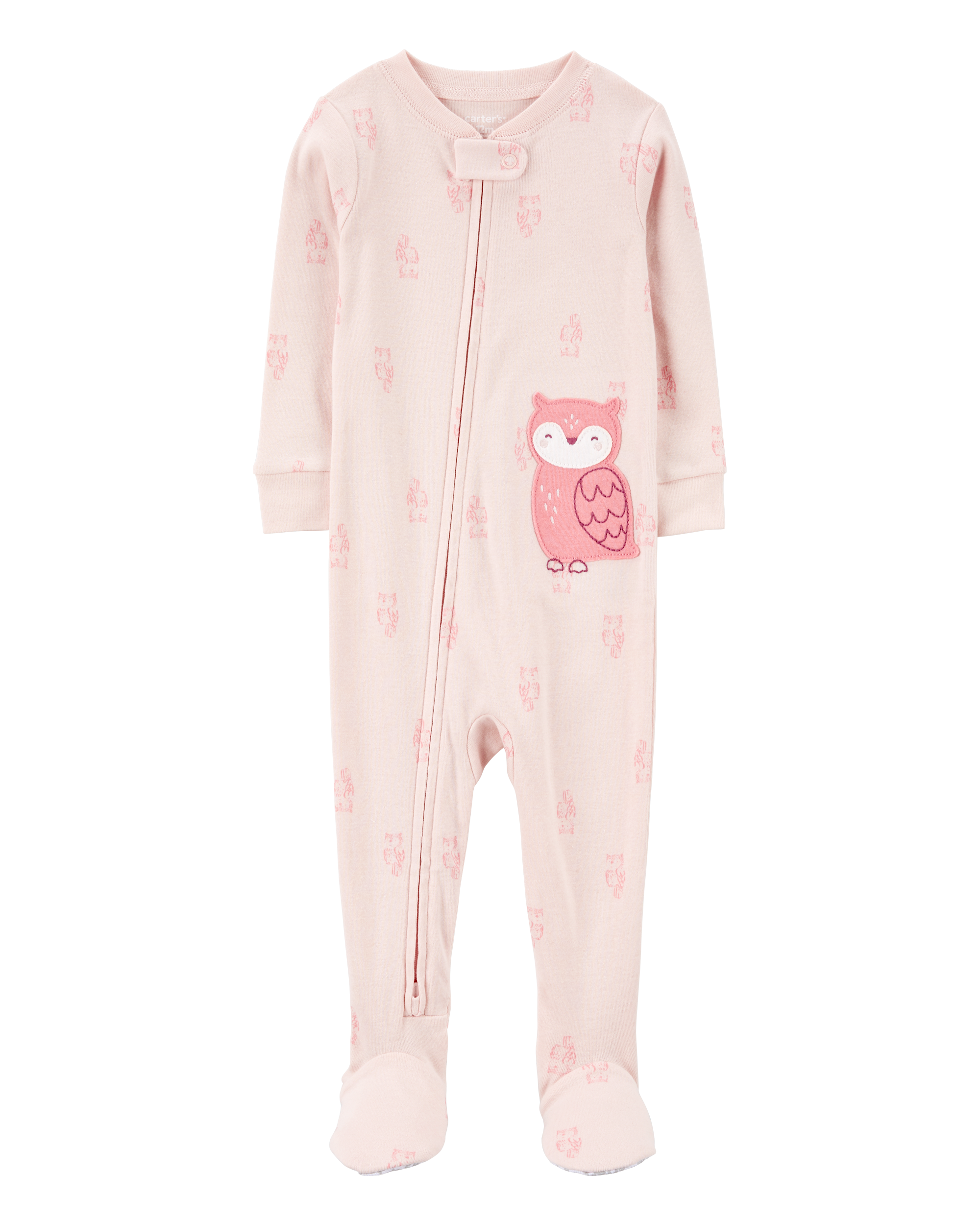 Baby 1-Piece Owl Print 100% Snug Fit Cotton Footie Pyjamas