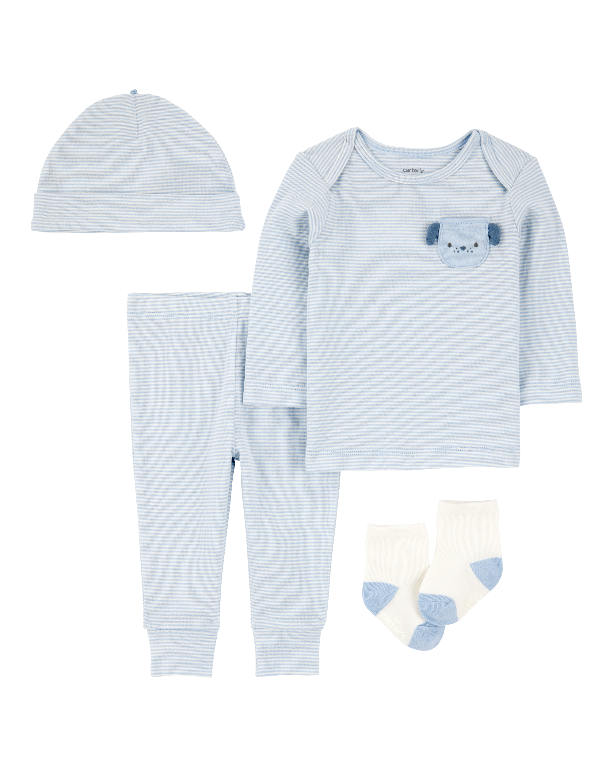 Baby 4-Piece Puppy Print Outfit Set