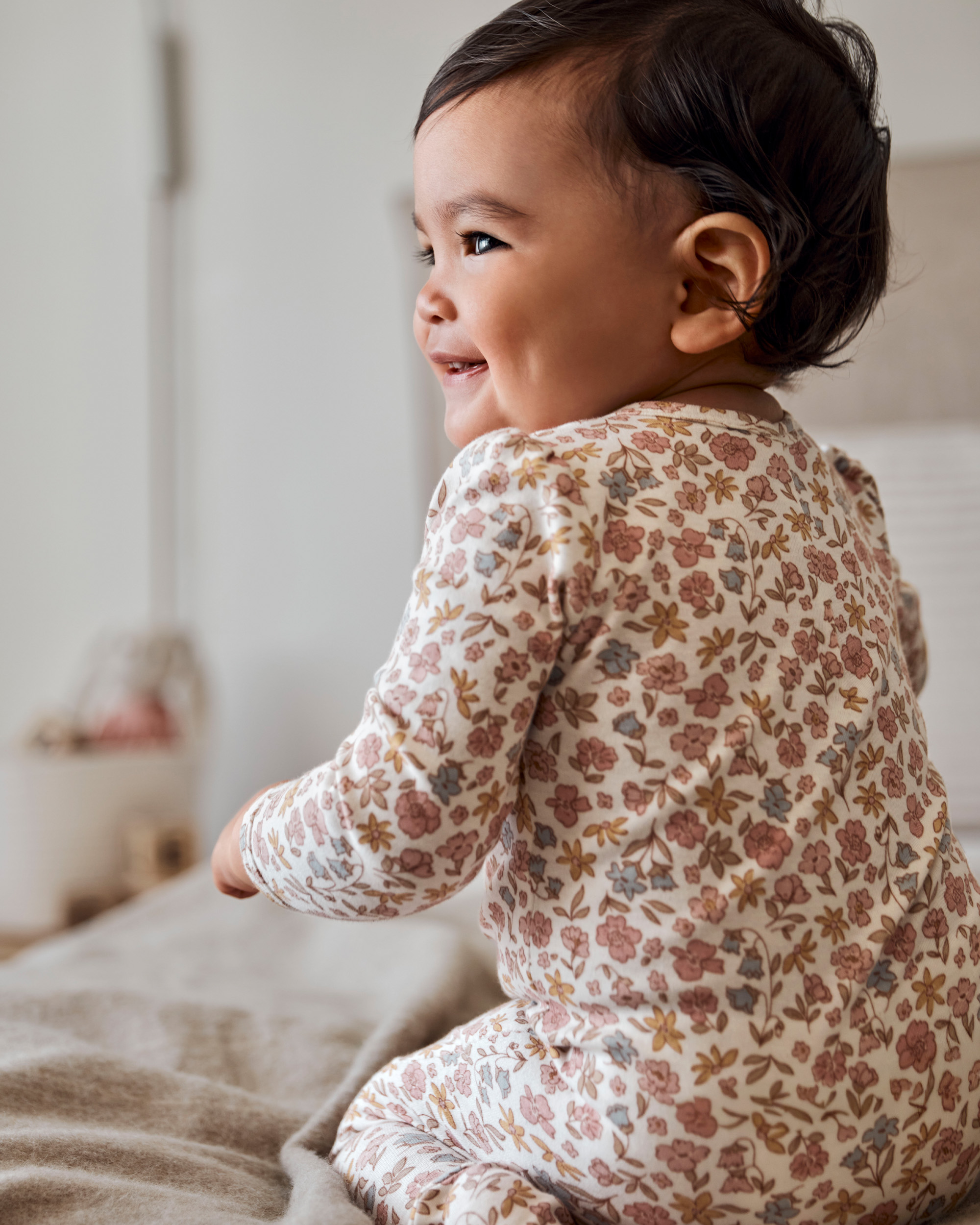 Baby Girl Floral 2-Way Zip Cotton Sleeper pyjamas