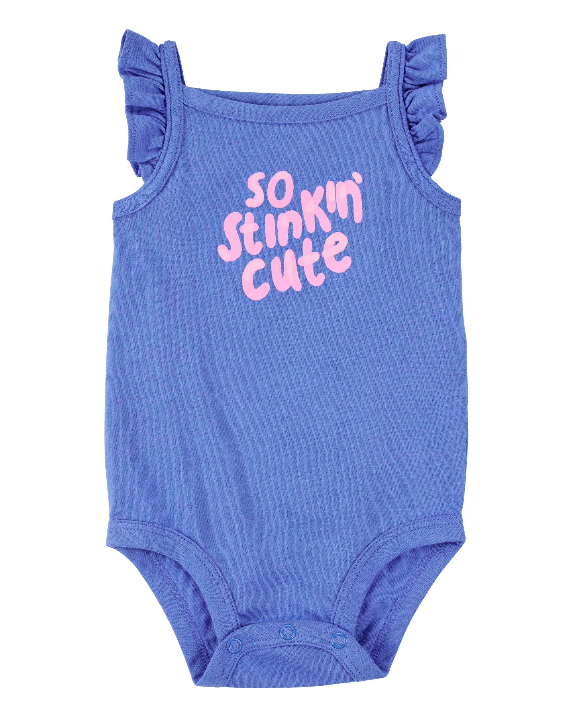 Baby So Stinkin' Cute Flutter-Sleeve Bodysuit