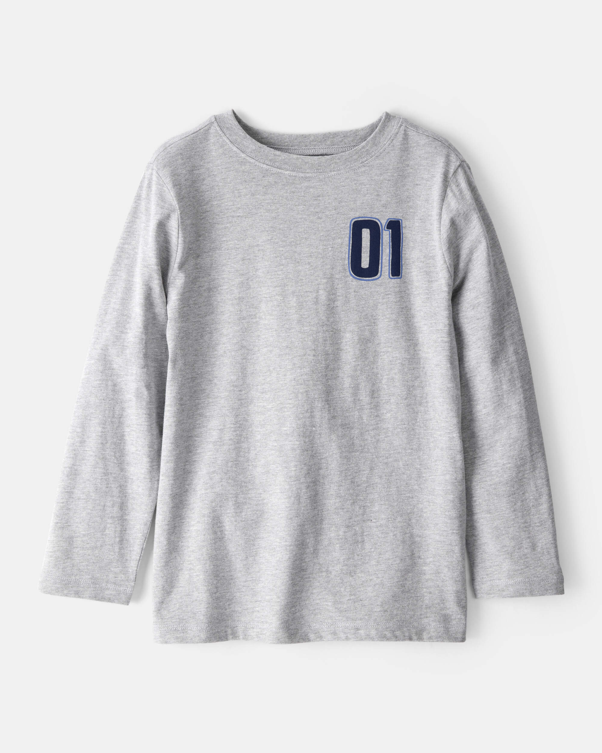Boys Motorcycle Long-Sleeve Graphic Tee - Grey
