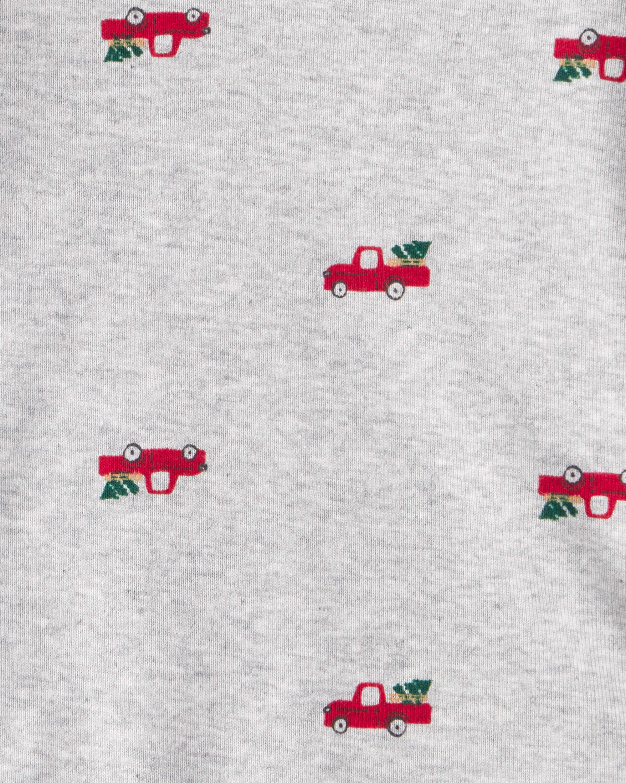 Baby Boy 3-Piece Christmas Tree & Truck Print Vest, Bodysuit Pant Set - Red/Black/Grey