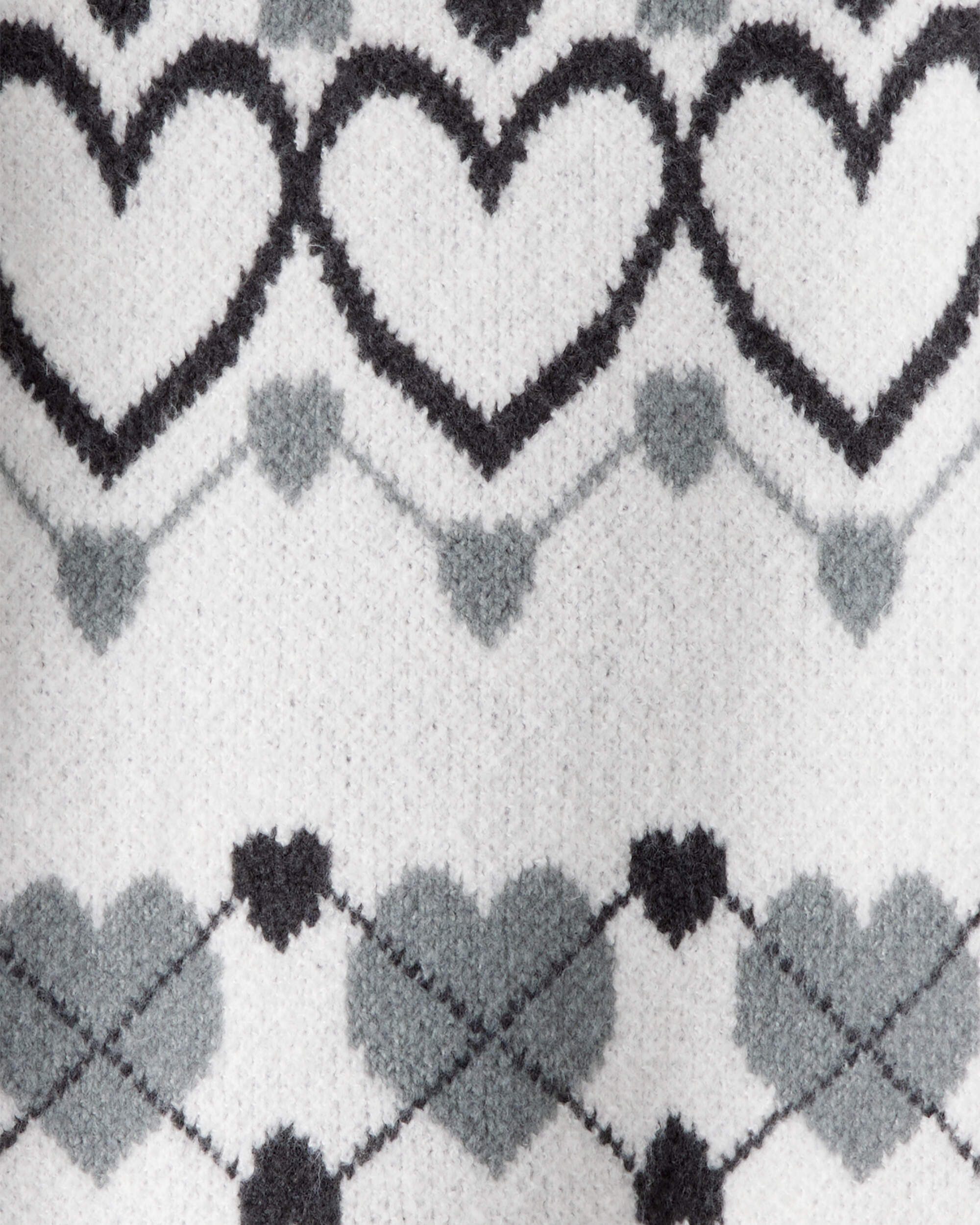 Girls Heart Sweater - White