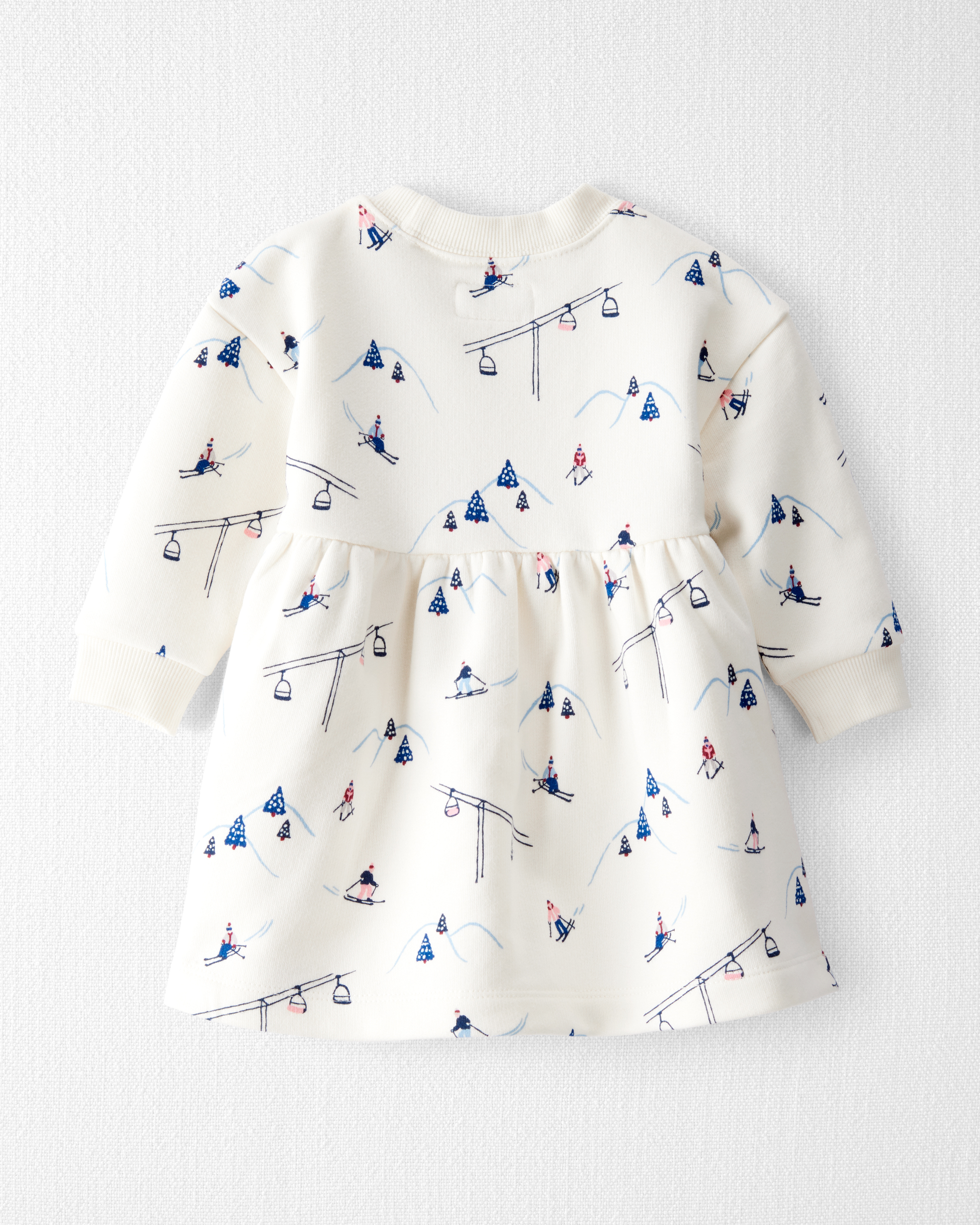 Baby Girl French Terry Dress Made with Organic Cotton Snowy Slopes Print