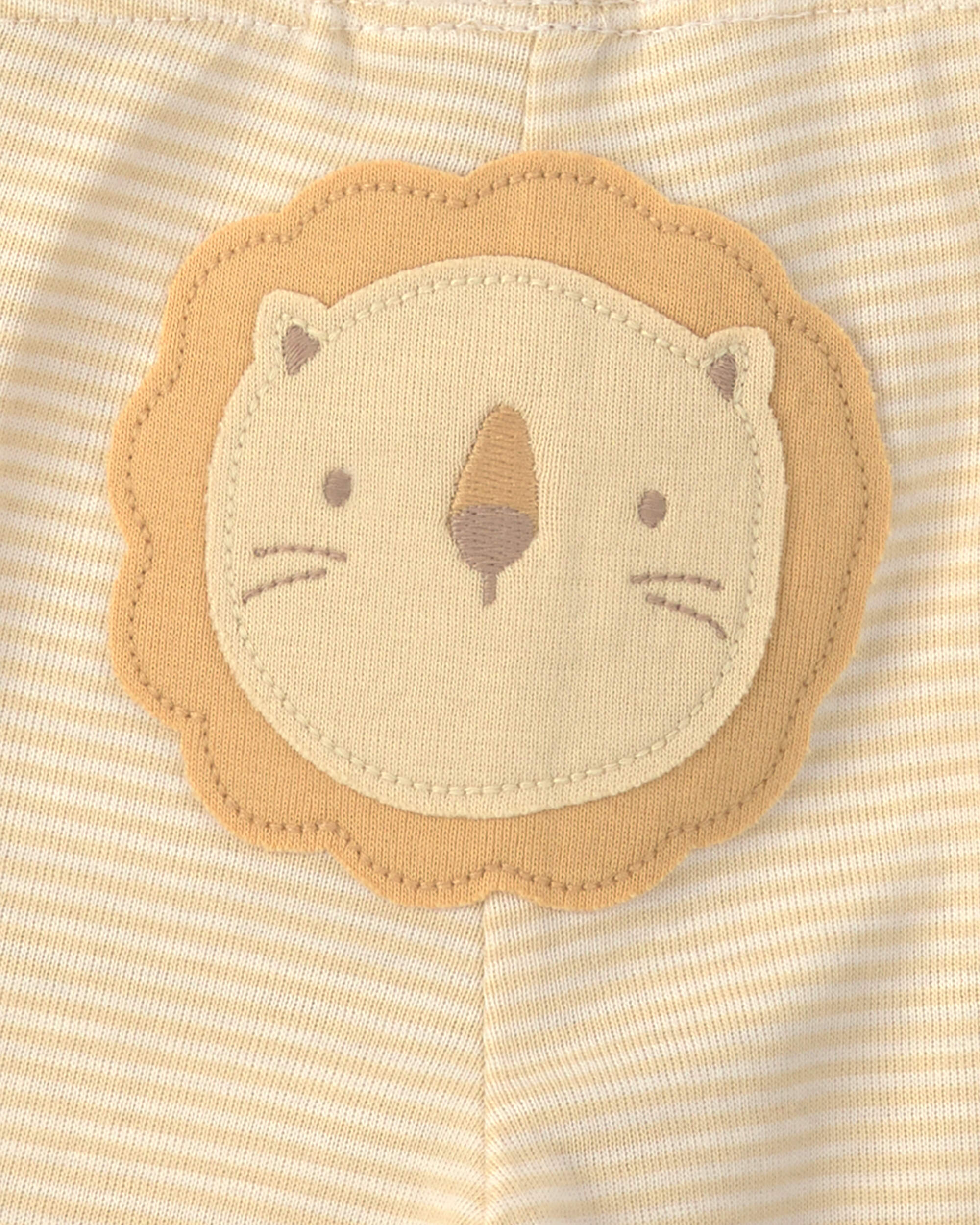 Baby 3-Piece Lion Bodysuit & Pant Set - Yellow/Ivory
